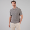 Men's Knit Zip Neck Polo Shirt - Casual Cotton Blend for Everyday Wear
