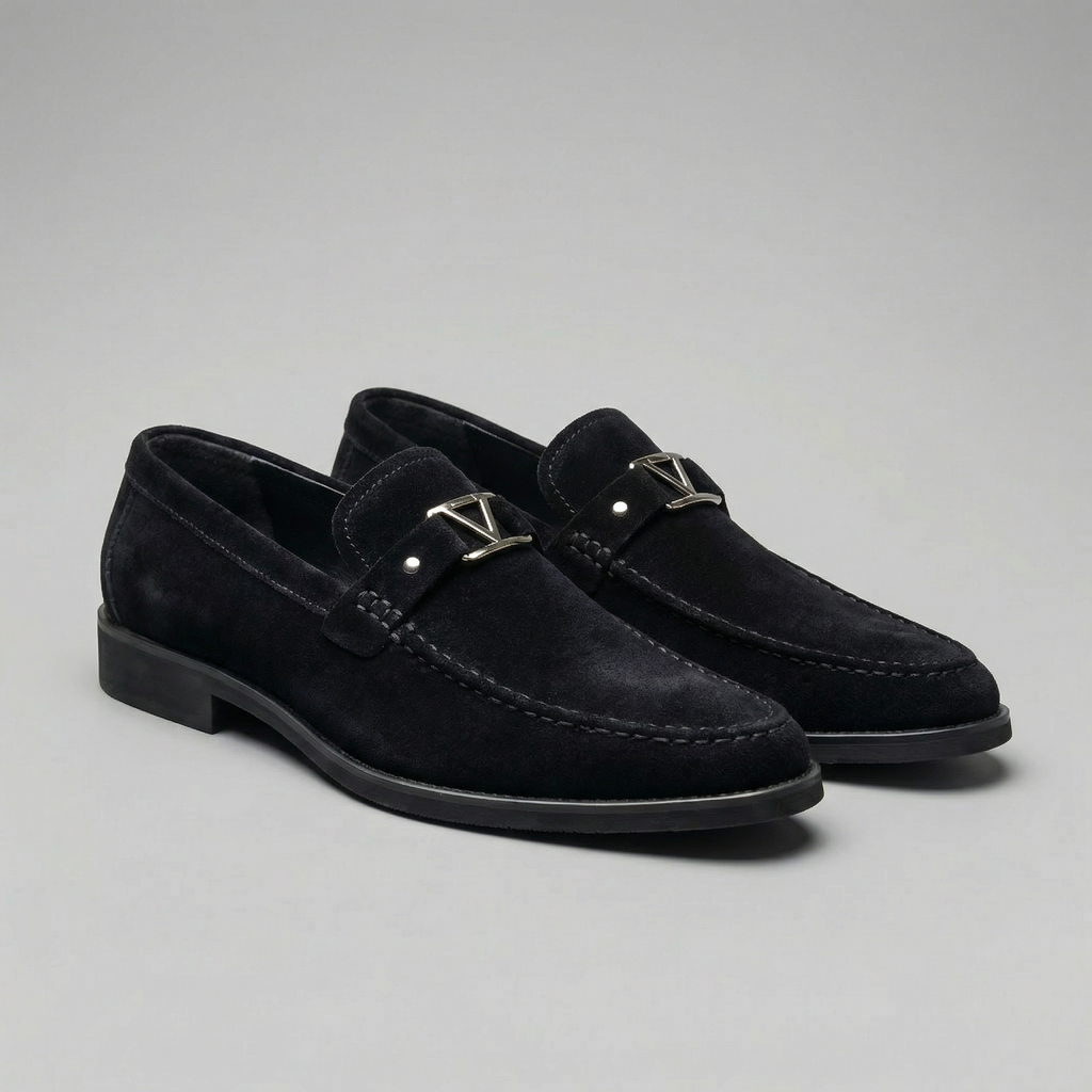 Men's Leather Business Loafers - Elegant Slip-On Dress Shoes for Office Wear