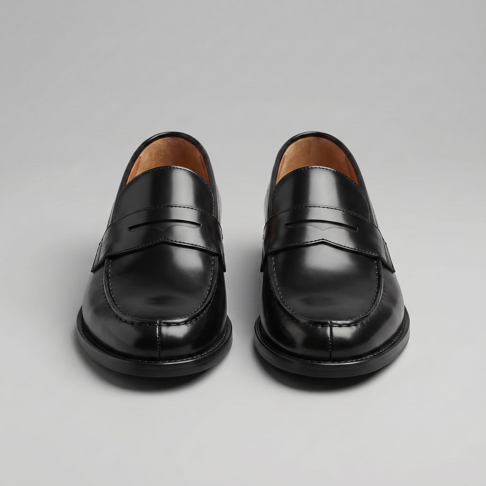 Men's Leather Penny Loafers - Classic Slip-On Dress Shoes for Casual or Formal Wear