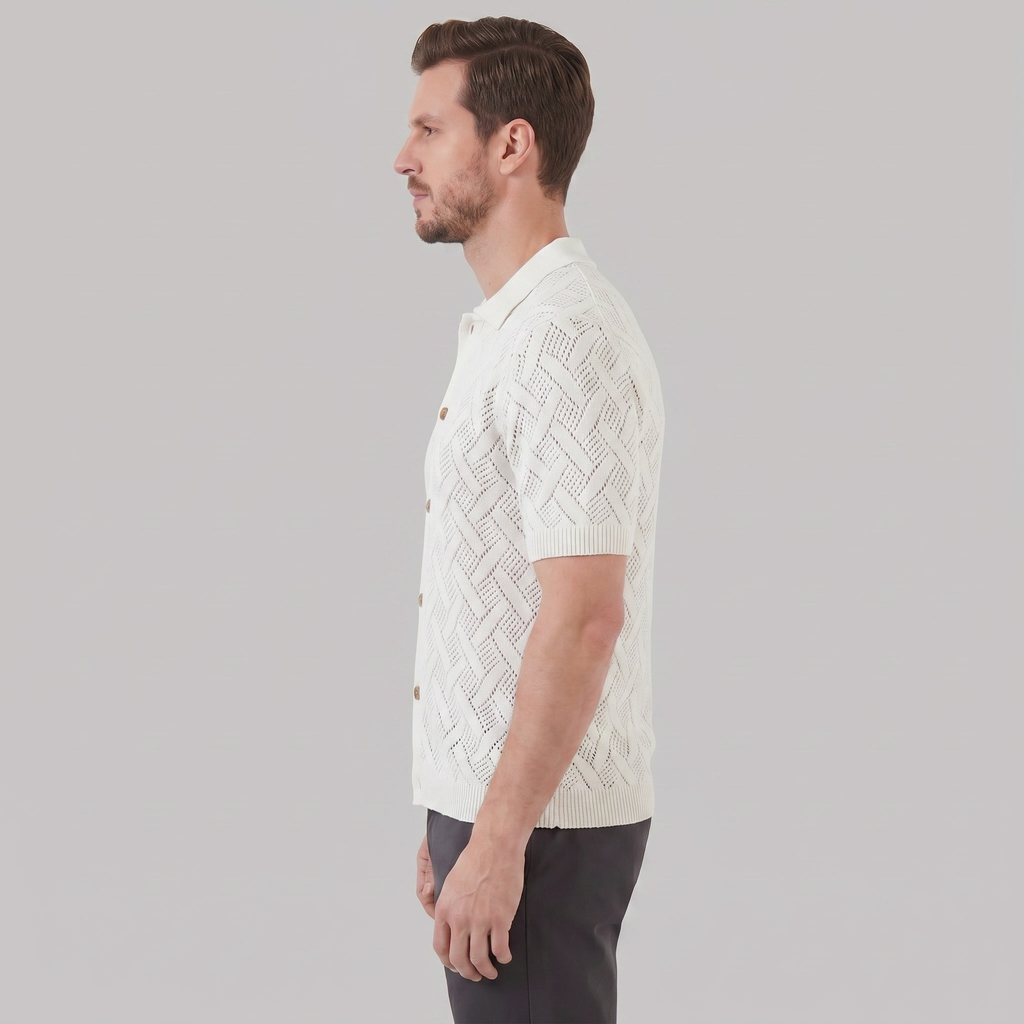 Men's Lightweight Cotton Beach Polo Shirt for Summer Casual Wear