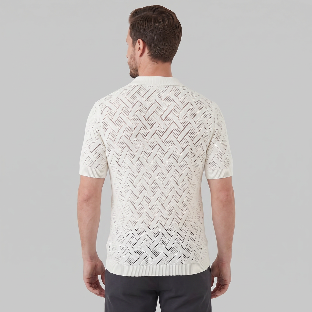 Men's Lightweight Cotton Beach Polo Shirt for Summer Casual Wear