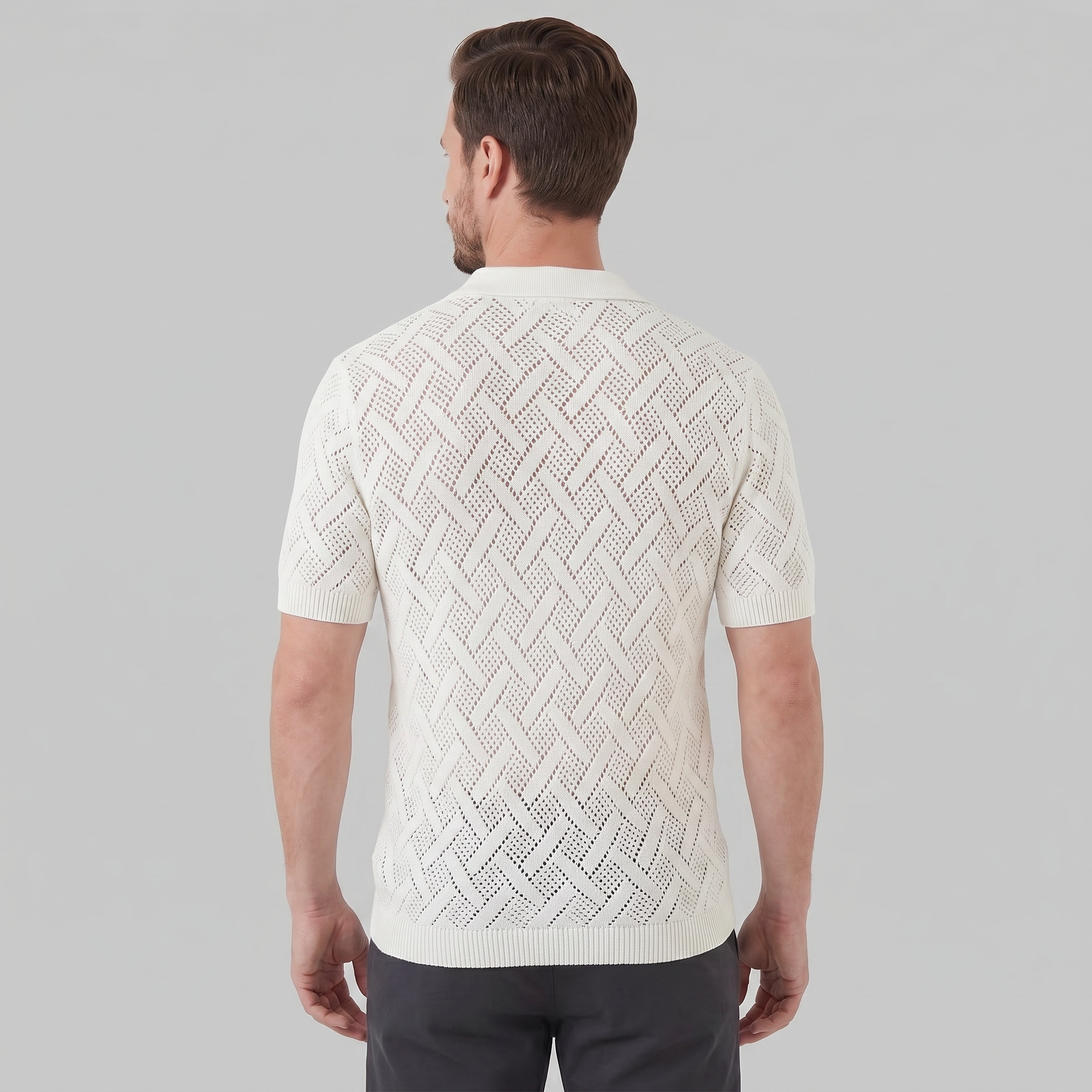 Men's Lightweight Cotton Beach Polo Shirt for Summer Casual Wear