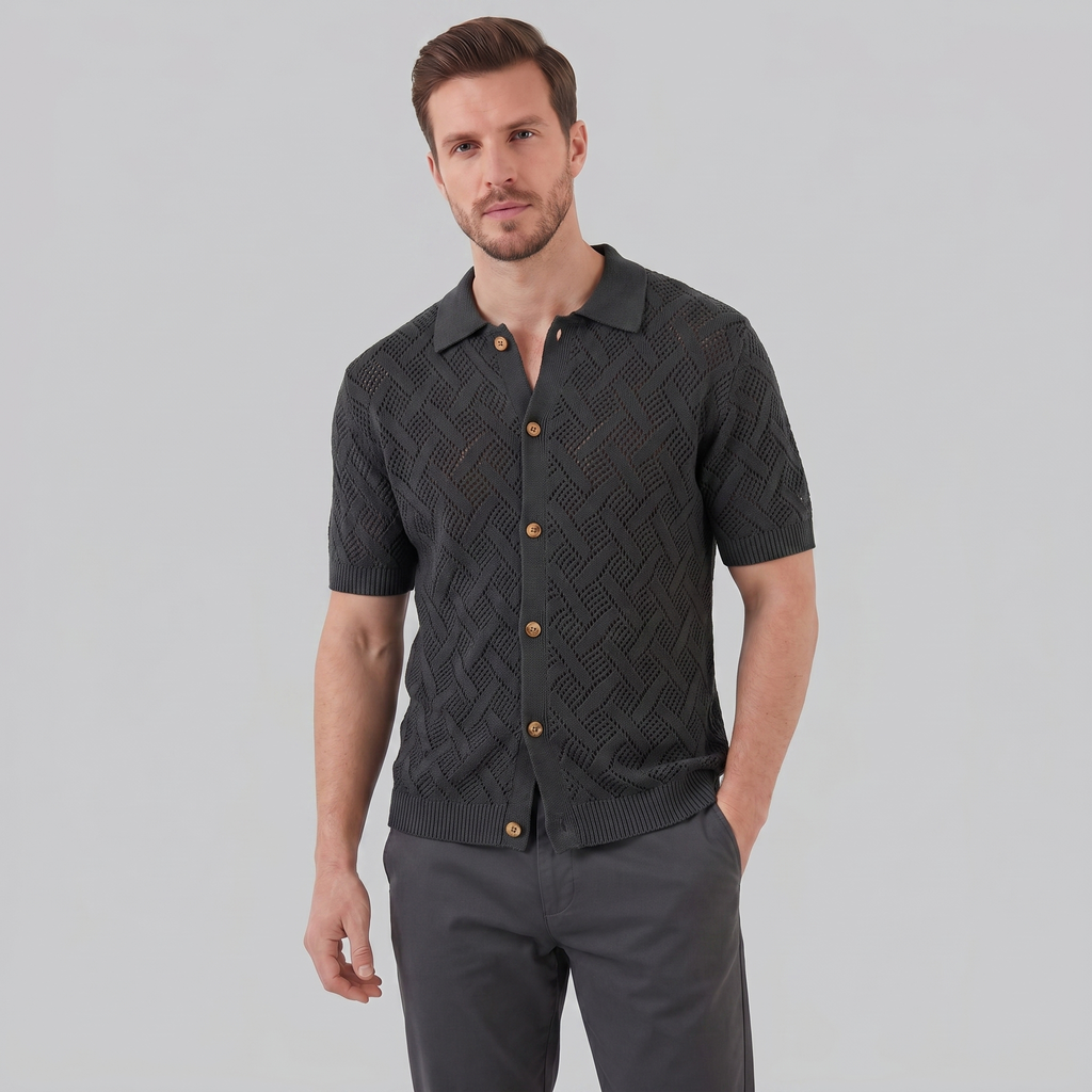 Men's Lightweight Cotton Beach Polo Shirt for Summer Casual Wear