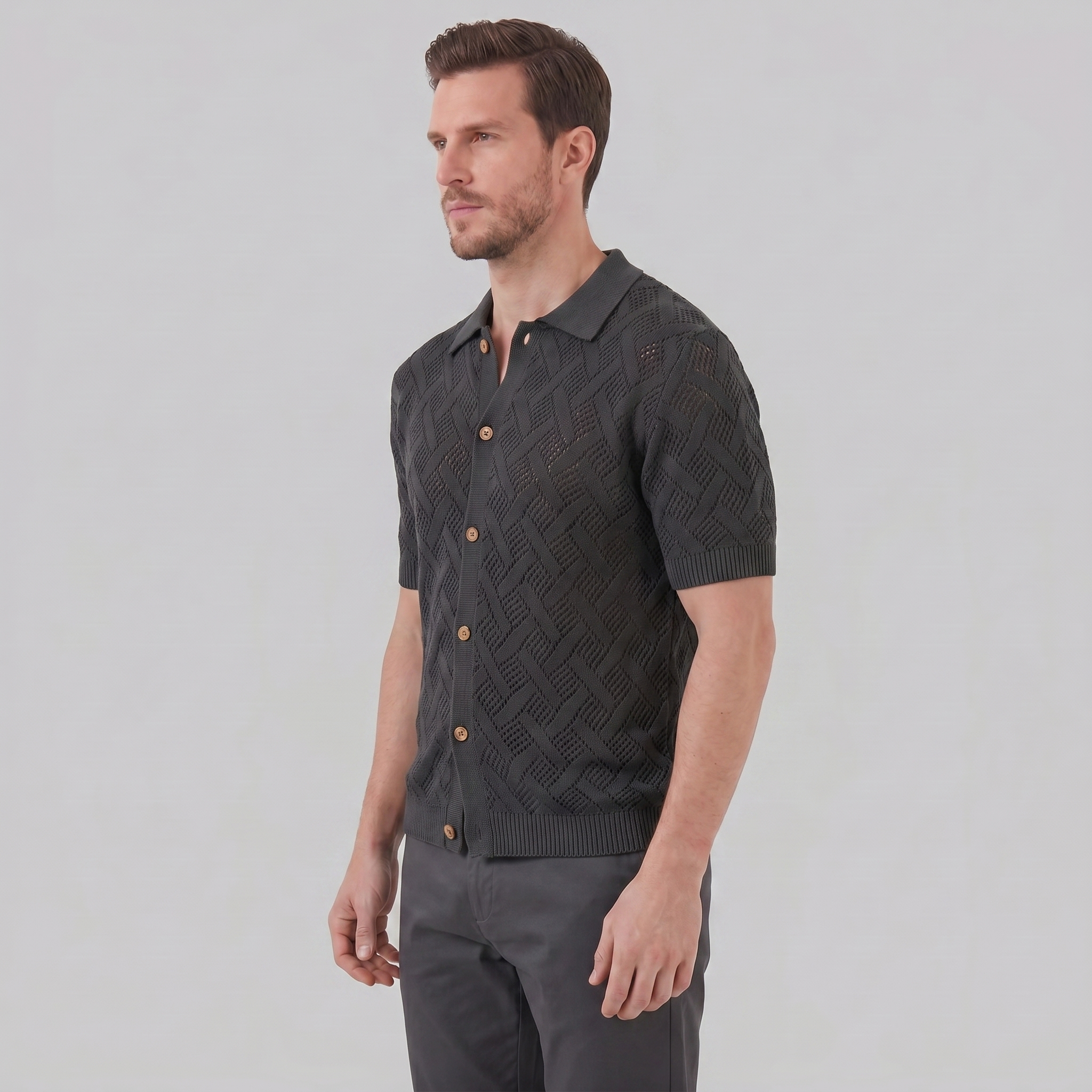 Men's Lightweight Cotton Beach Polo Shirt for Summer Casual Wear