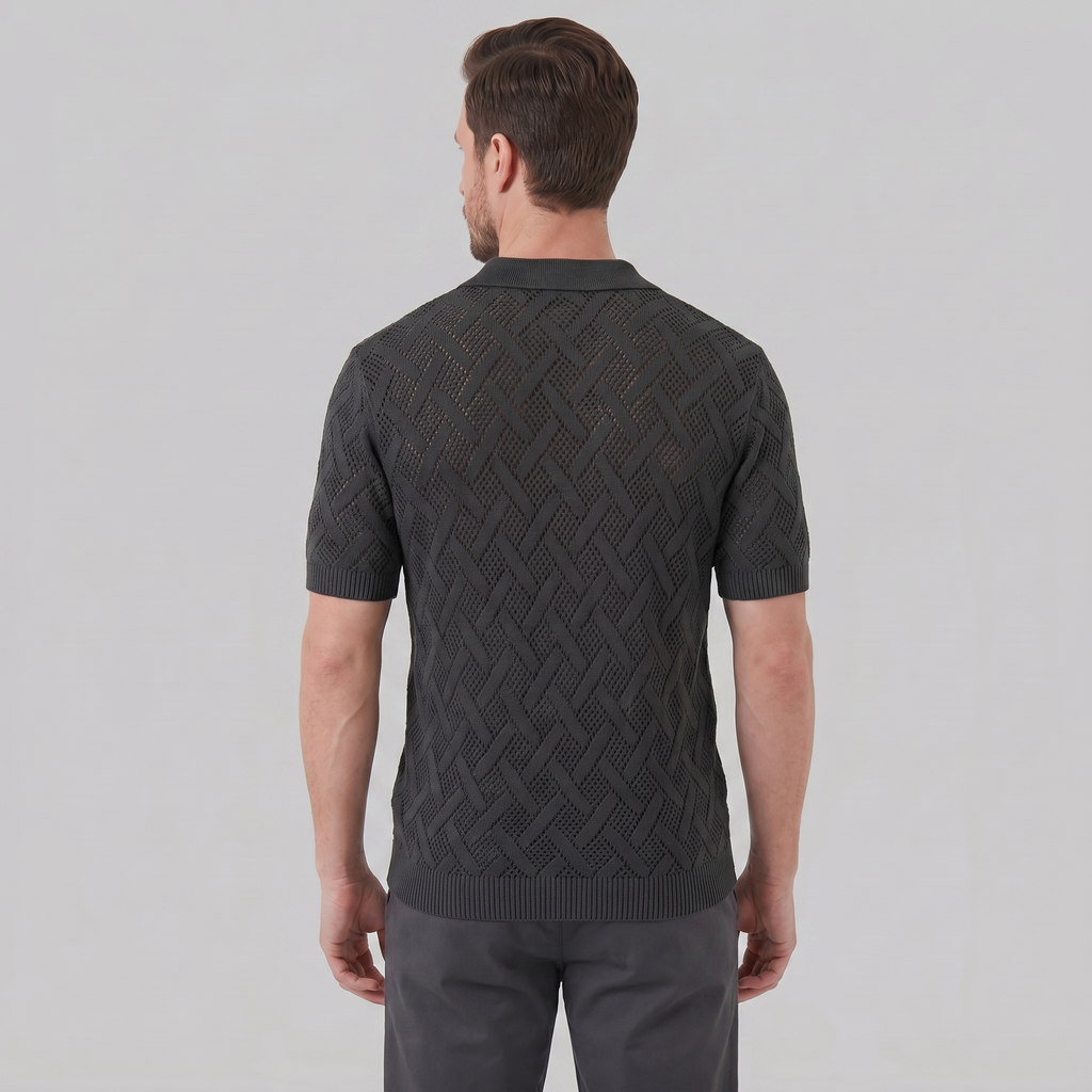 Men's Lightweight Cotton Beach Polo Shirt for Summer Casual Wear