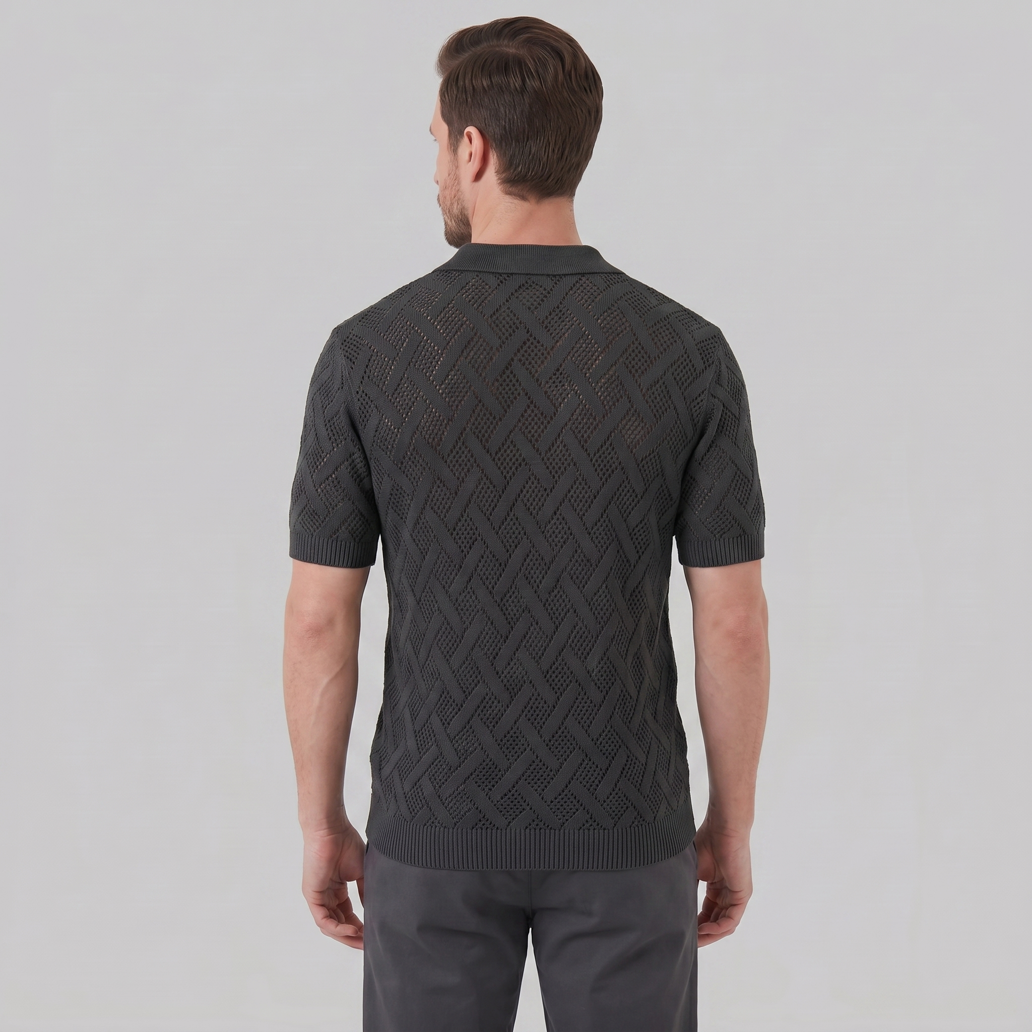 Men's Lightweight Cotton Beach Polo Shirt for Summer Casual Wear