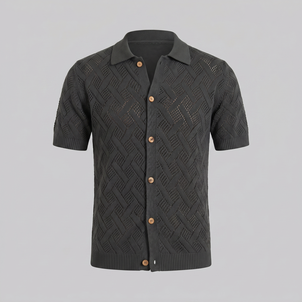 Men's Lightweight Cotton Beach Polo Shirt for Summer Casual Wear