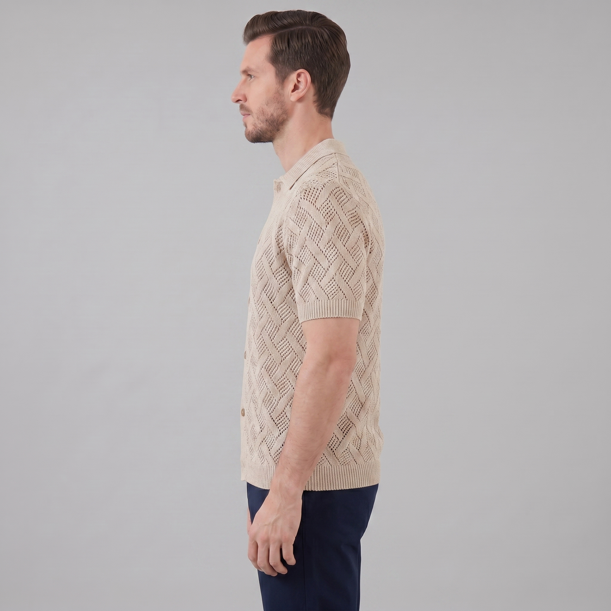 Men's Lightweight Cotton Beach Polo Shirt for Summer Casual Wear