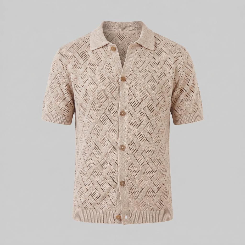 Men's Lightweight Cotton Beach Polo Shirt for Summer Casual Wear