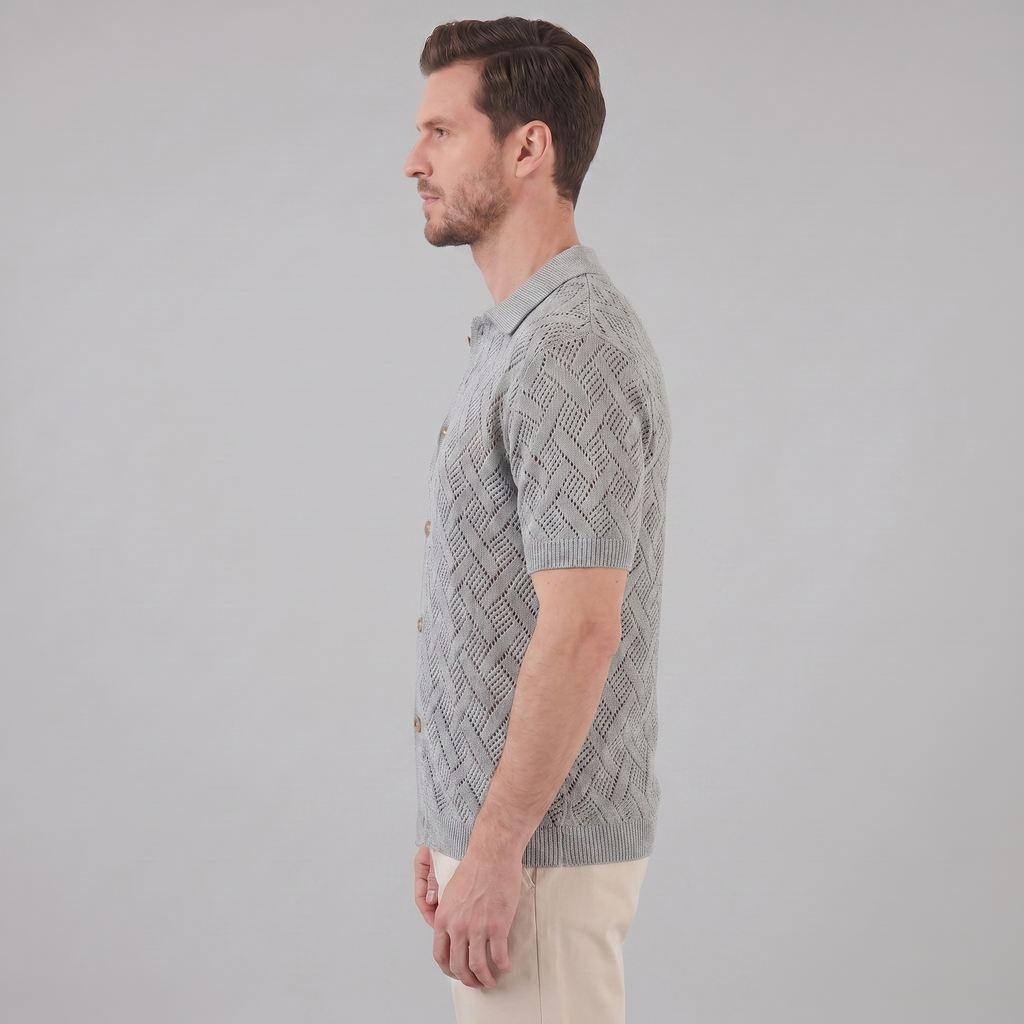 Men's Lightweight Cotton Beach Polo Shirt for Summer Casual Wear