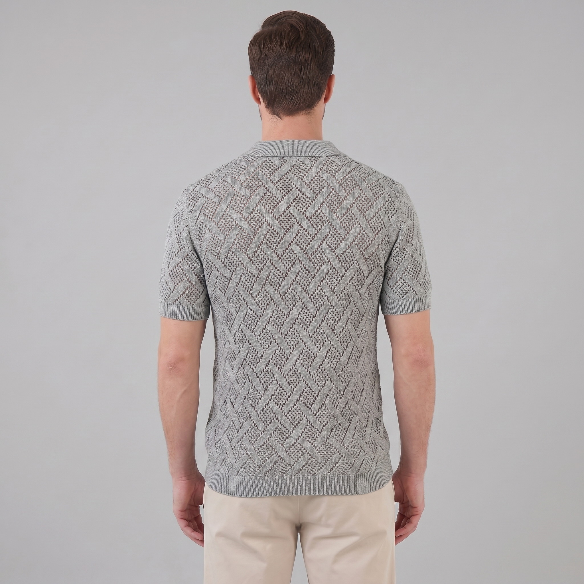 Men's Lightweight Cotton Beach Polo Shirt for Summer Casual Wear