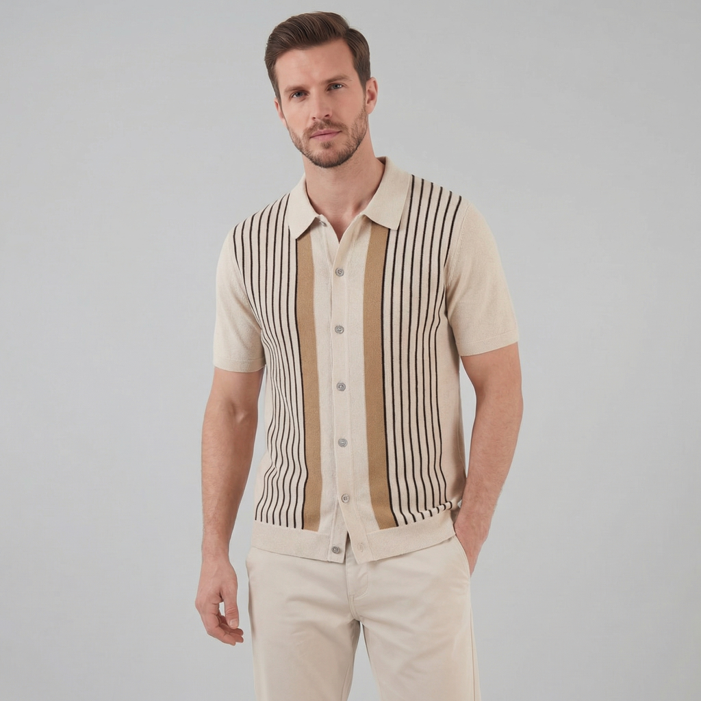 Men's Lightweight Cotton Short Sleeve Beach Shirt for Summer Casual Wear