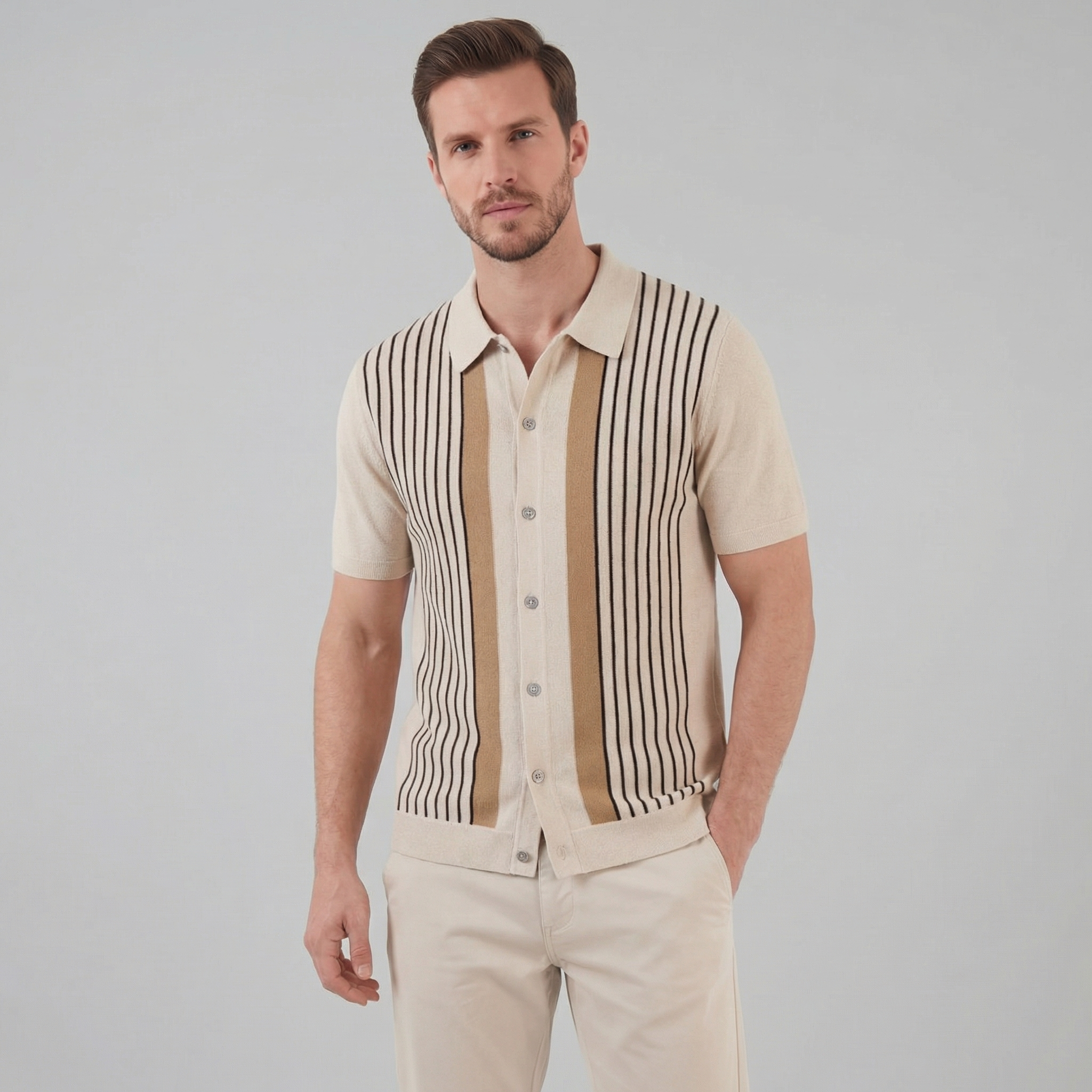 Men's Lightweight Cotton Short Sleeve Beach Shirt for Summer Casual Wear