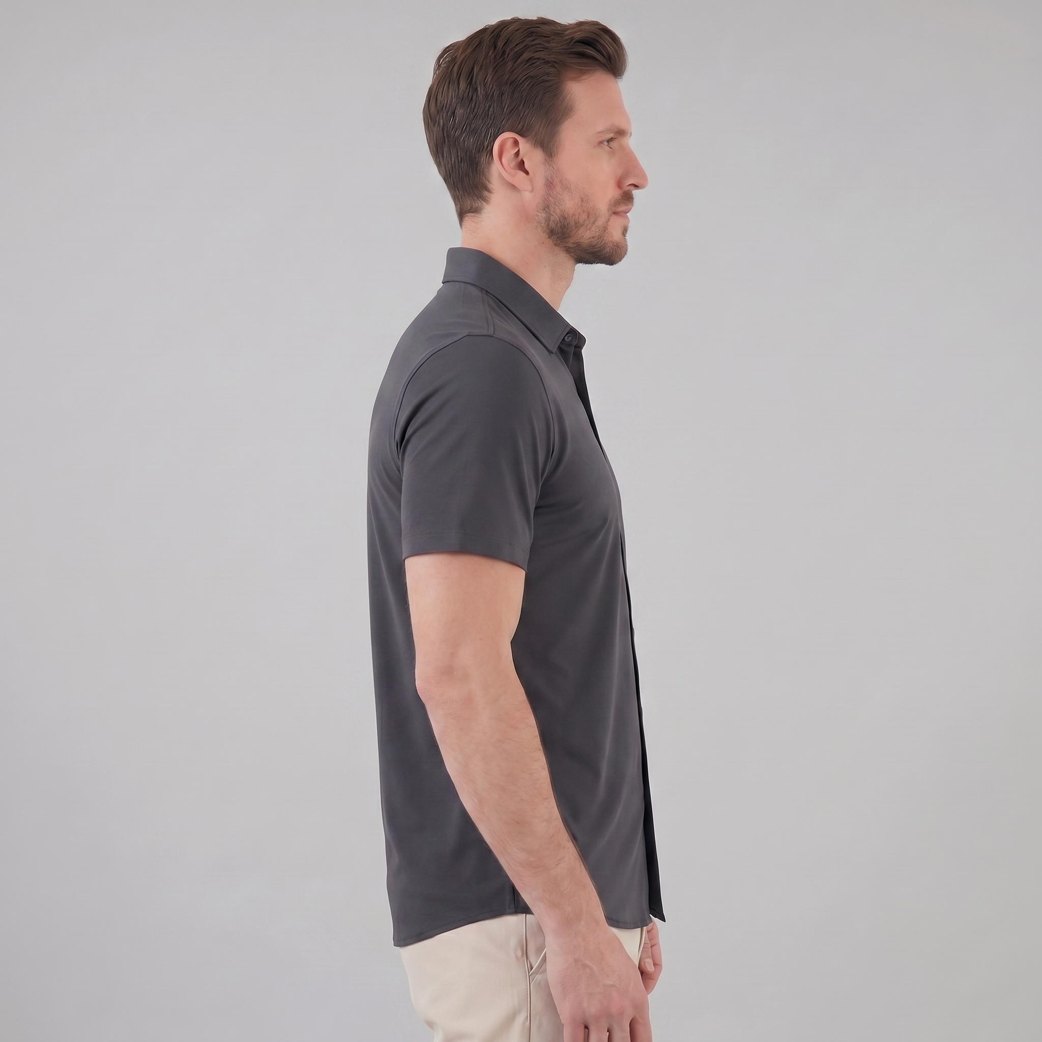 Men's Lightweight Stretch Cotton Summer Shirt for Casual Wear