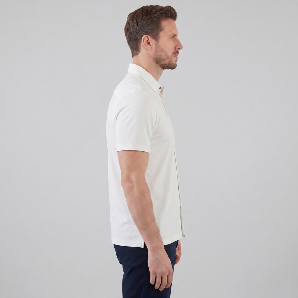 Men's Lightweight Stretch Cotton Summer Shirt for Casual Wear