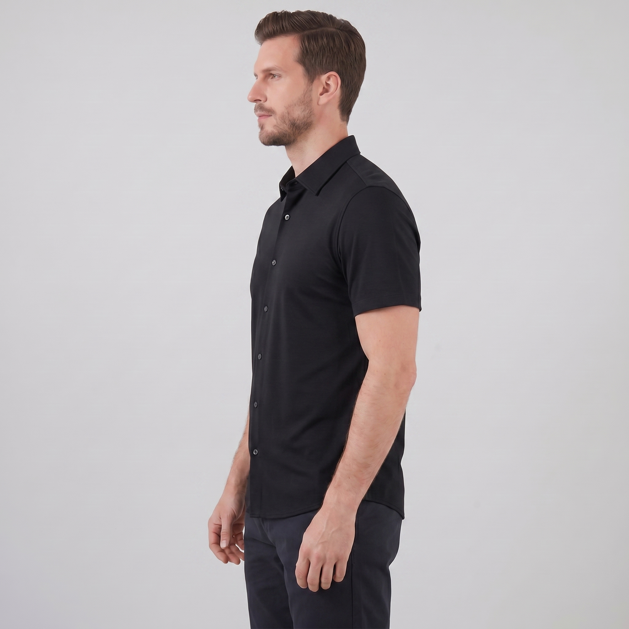 Men's Lightweight Stretch Cotton Summer Shirt for Casual Wear