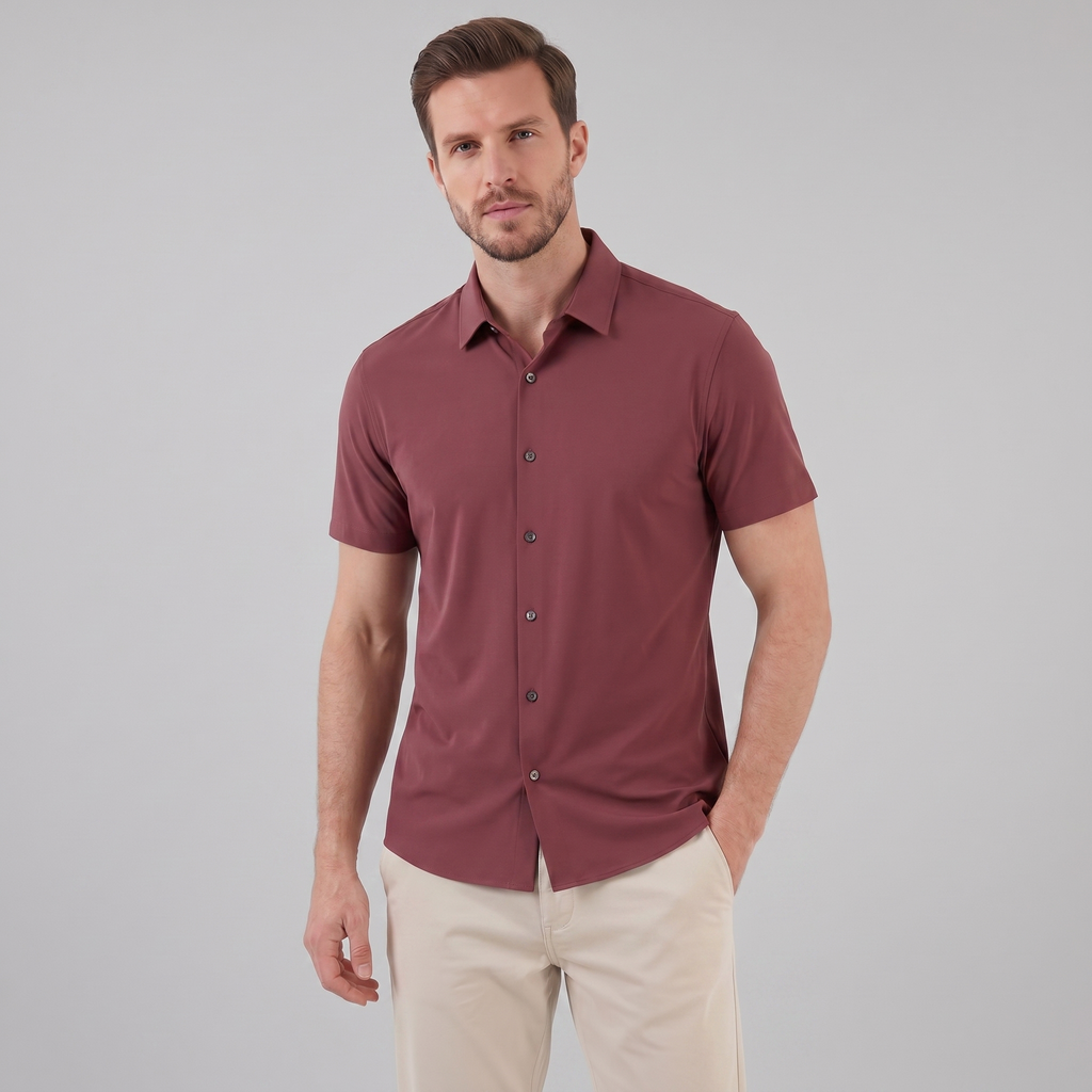 Men's Lightweight Stretch Cotton Summer Shirt for Casual Wear