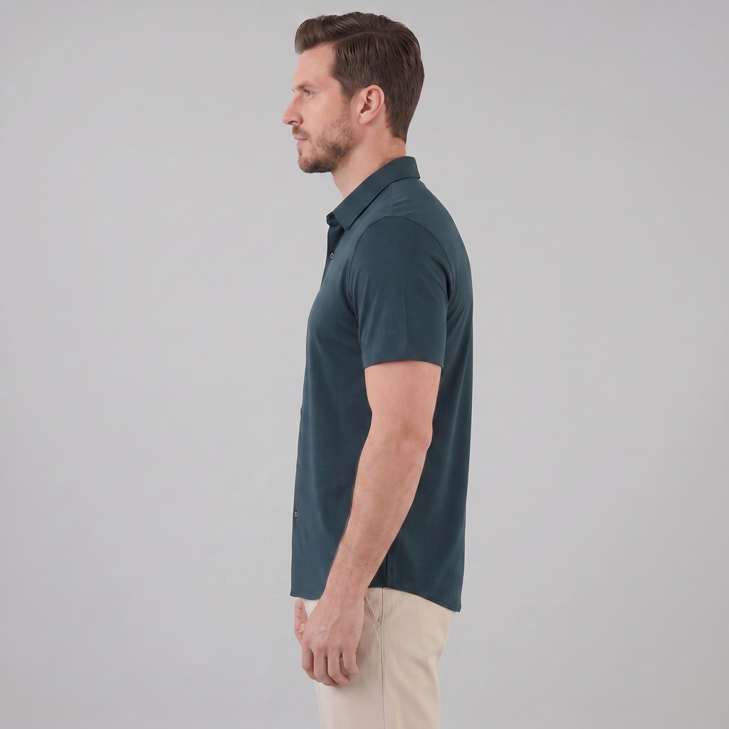 Men's Lightweight Stretch Cotton Summer Shirt for Casual Wear