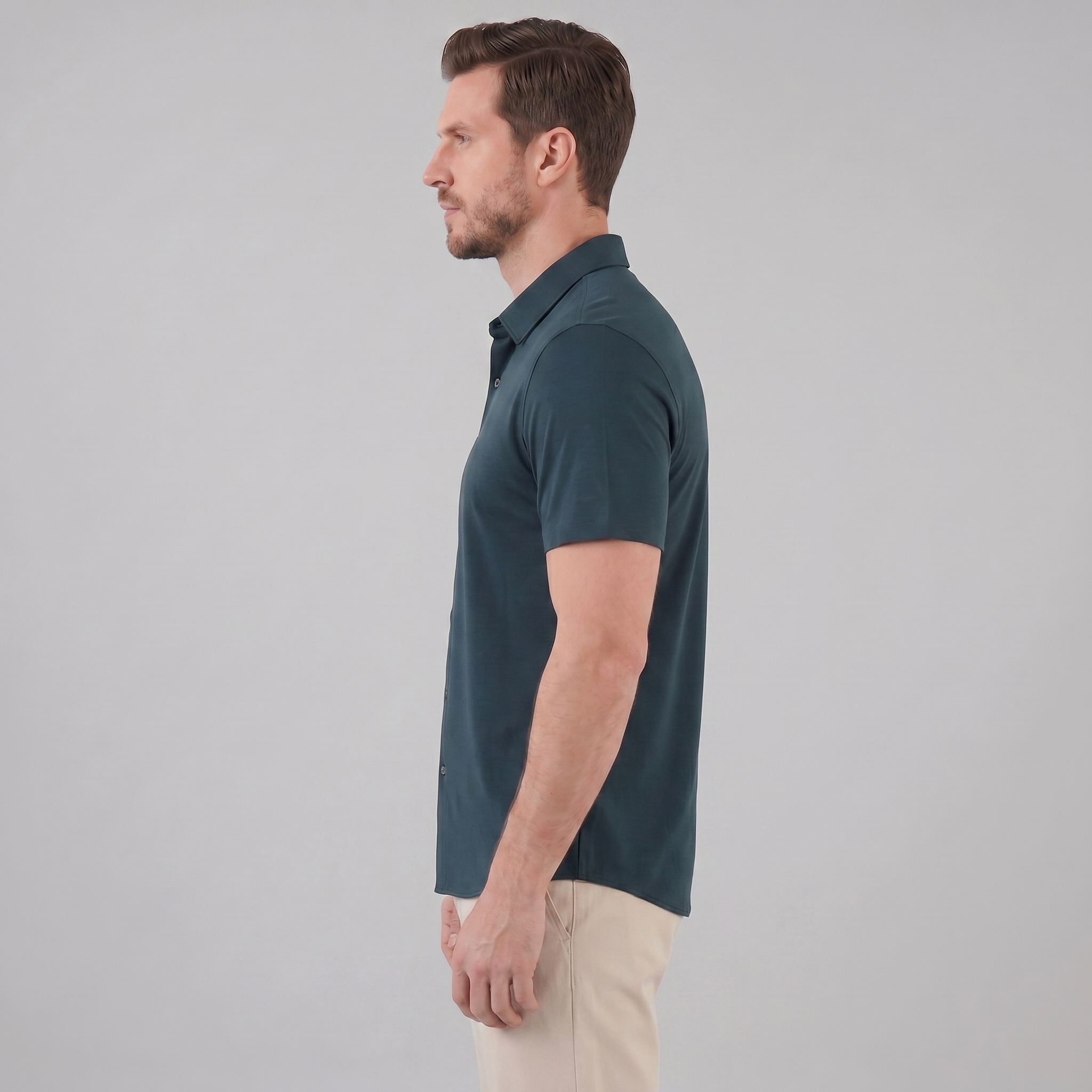 Men's Lightweight Stretch Cotton Summer Shirt for Casual Wear