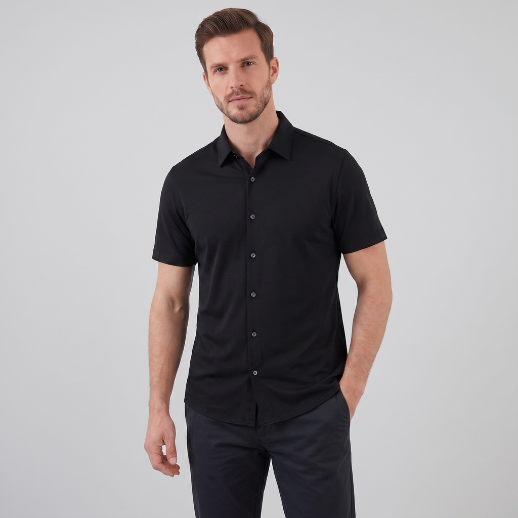 Men's Lightweight Stretch Cotton Summer Shirt for Casual Wear