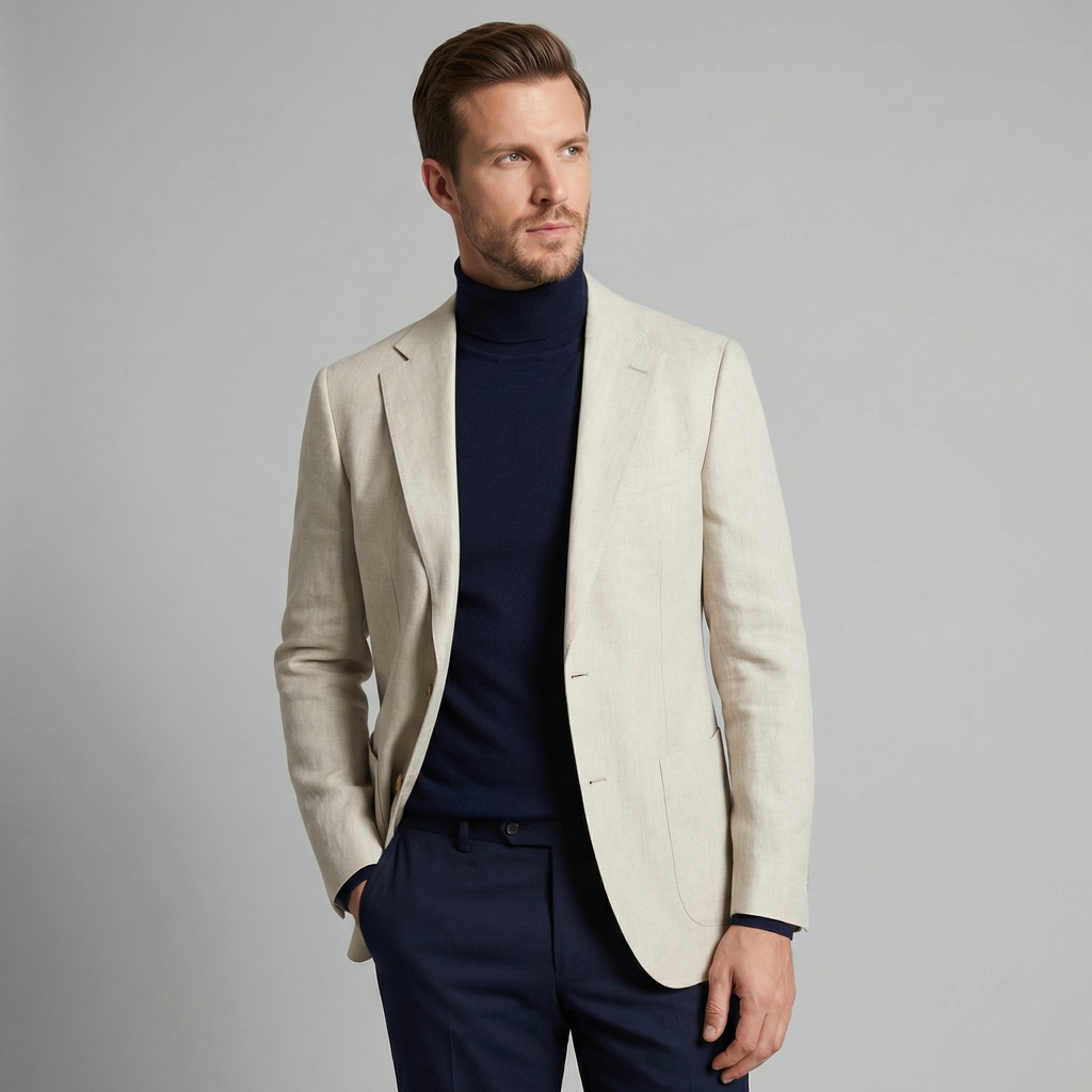 Men's Linen Blazer Jacket - Casual Style for Everyday Wear