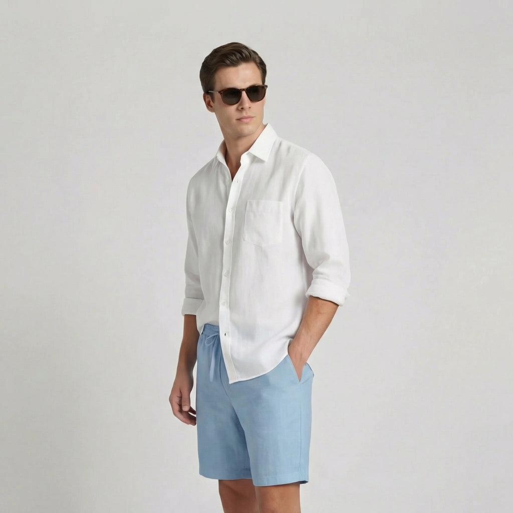 Men's Linen Summer Shorts - Breathable Casual Wear for Warm Weather