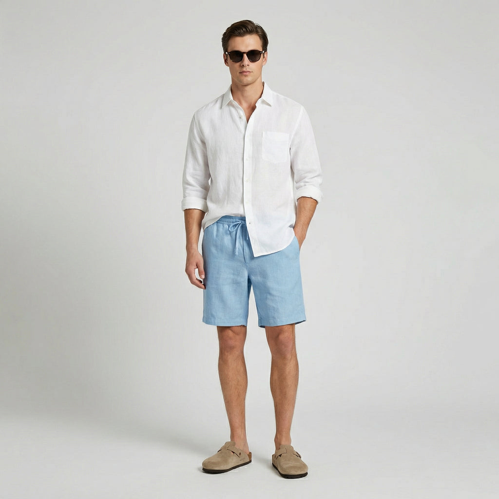 Men's Linen Summer Shorts - Breathable Casual Wear for Warm Weather