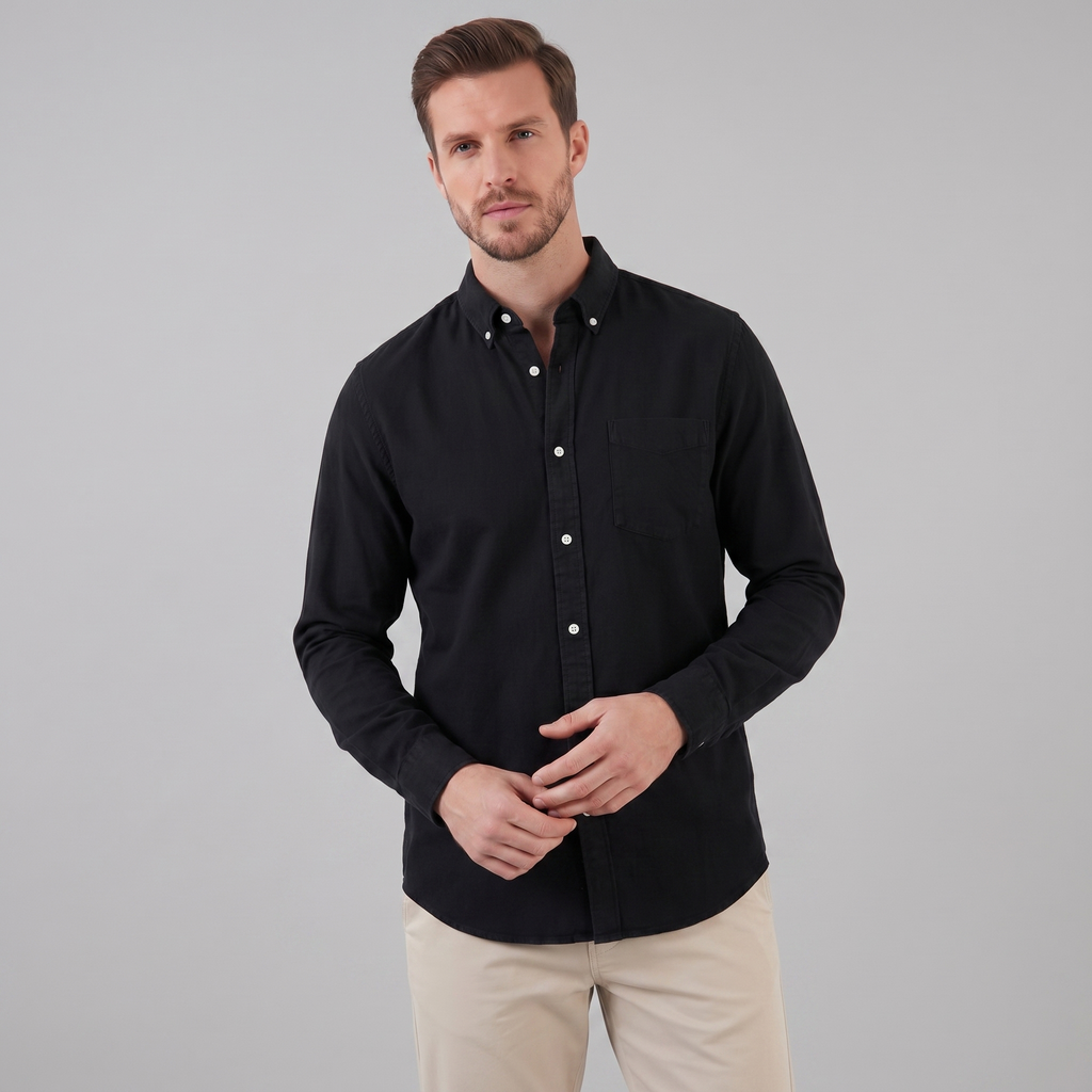 Men's Long Sleeve Cotton Dress Shirt for Casual or Formal Wear