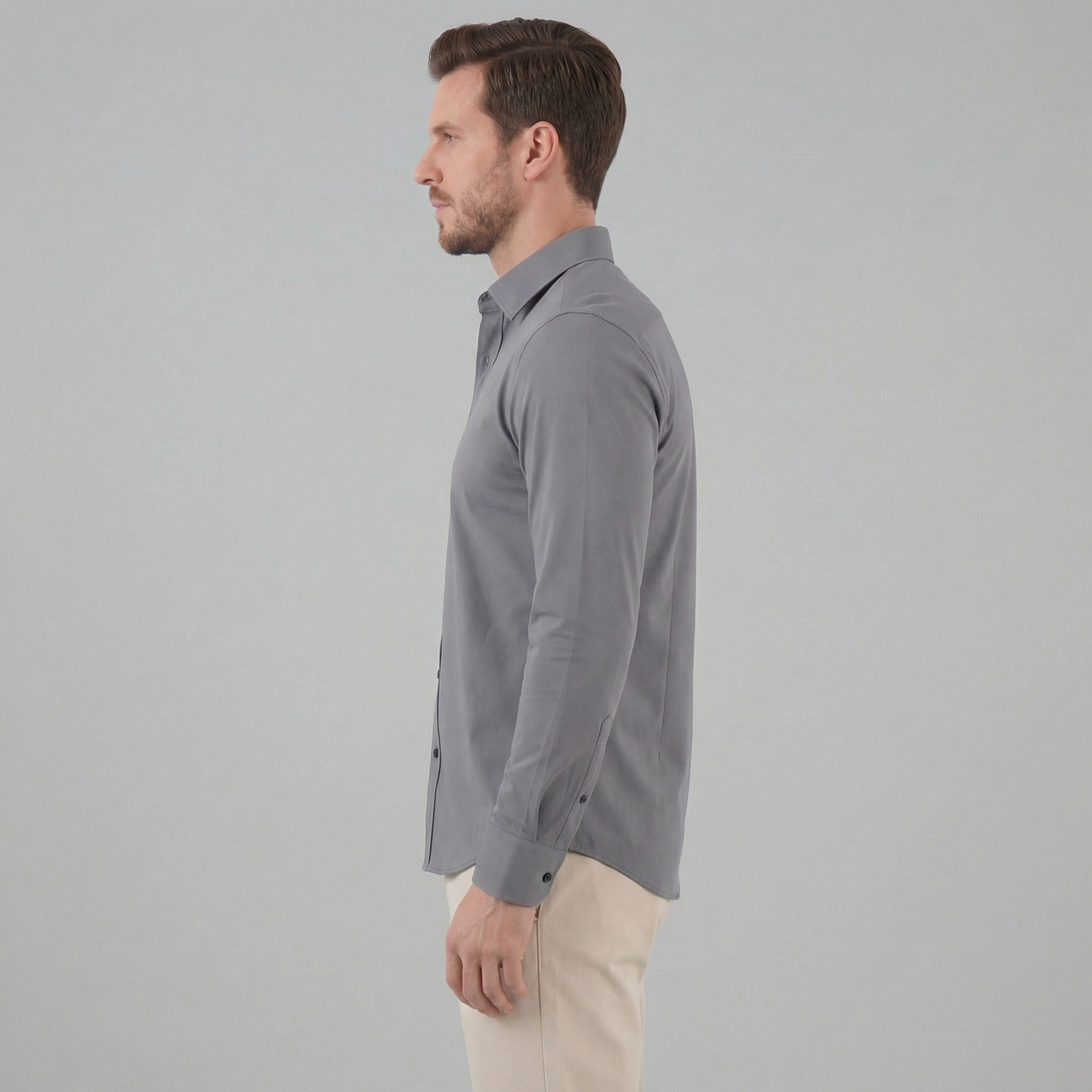 Men's Long Sleeve Cotton Dress Shirt for Formal and Business Wear