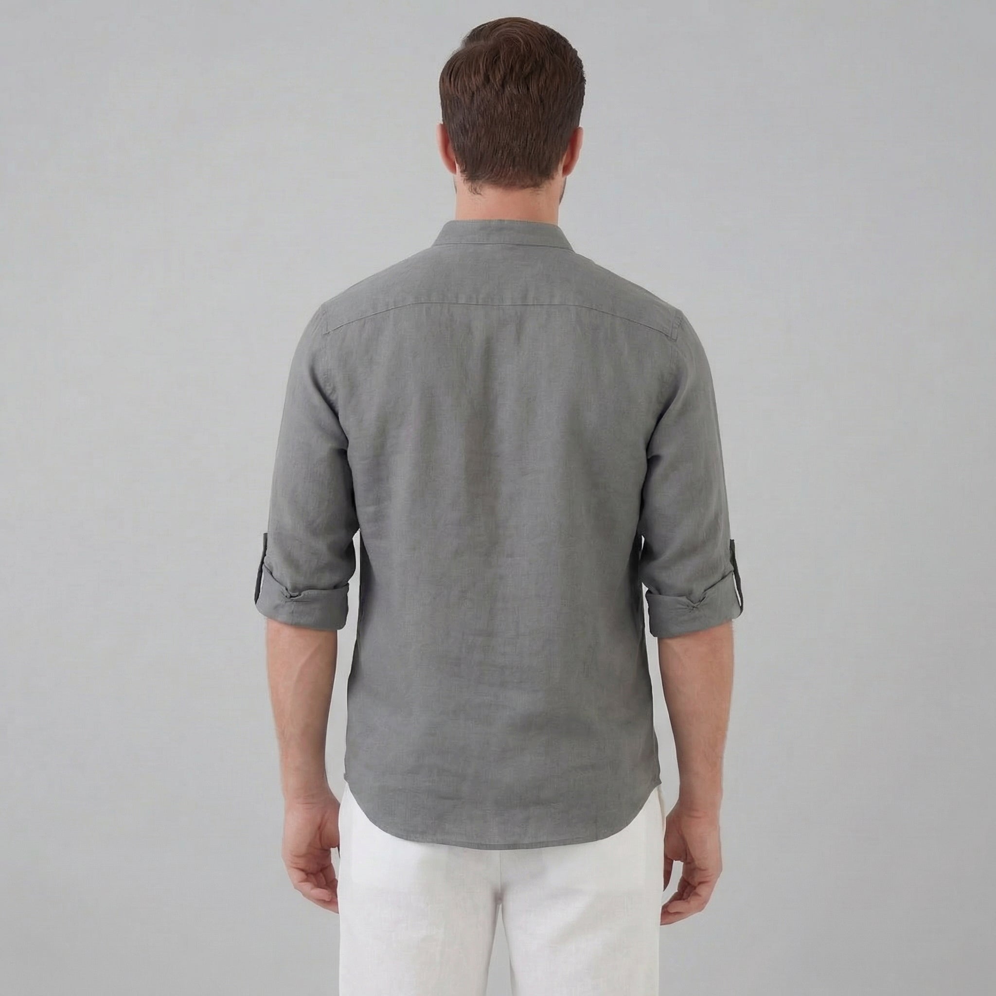 Men's Loose-Fit Cotton Henley Shirt for Casual Wear and Everyday Comfort