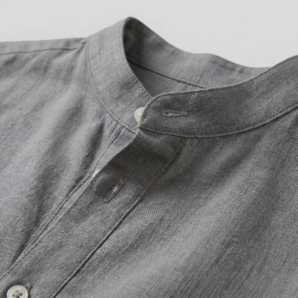 Men's Loose-Fit Cotton Henley Shirt for Casual Wear and Everyday Comfort
