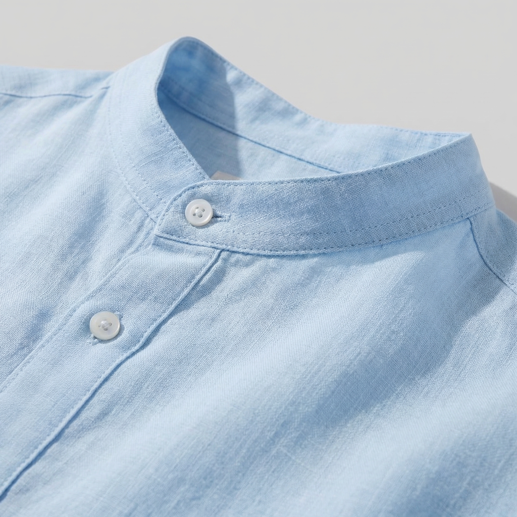 Men's Loose-Fit Cotton Henley Shirt for Casual Wear and Everyday Comfort