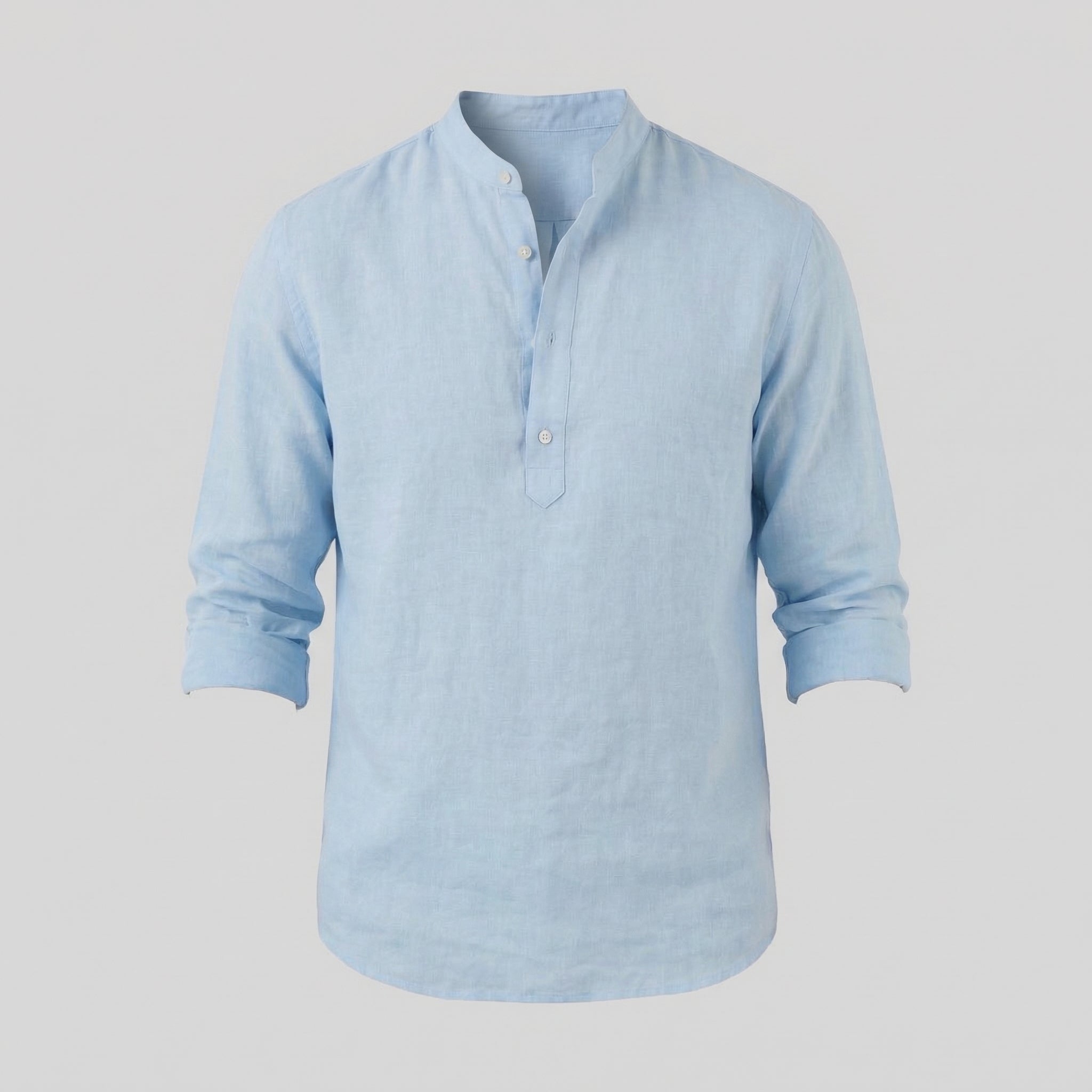 Men's Loose-Fit Cotton Henley Shirt for Casual Wear and Everyday Comfort
