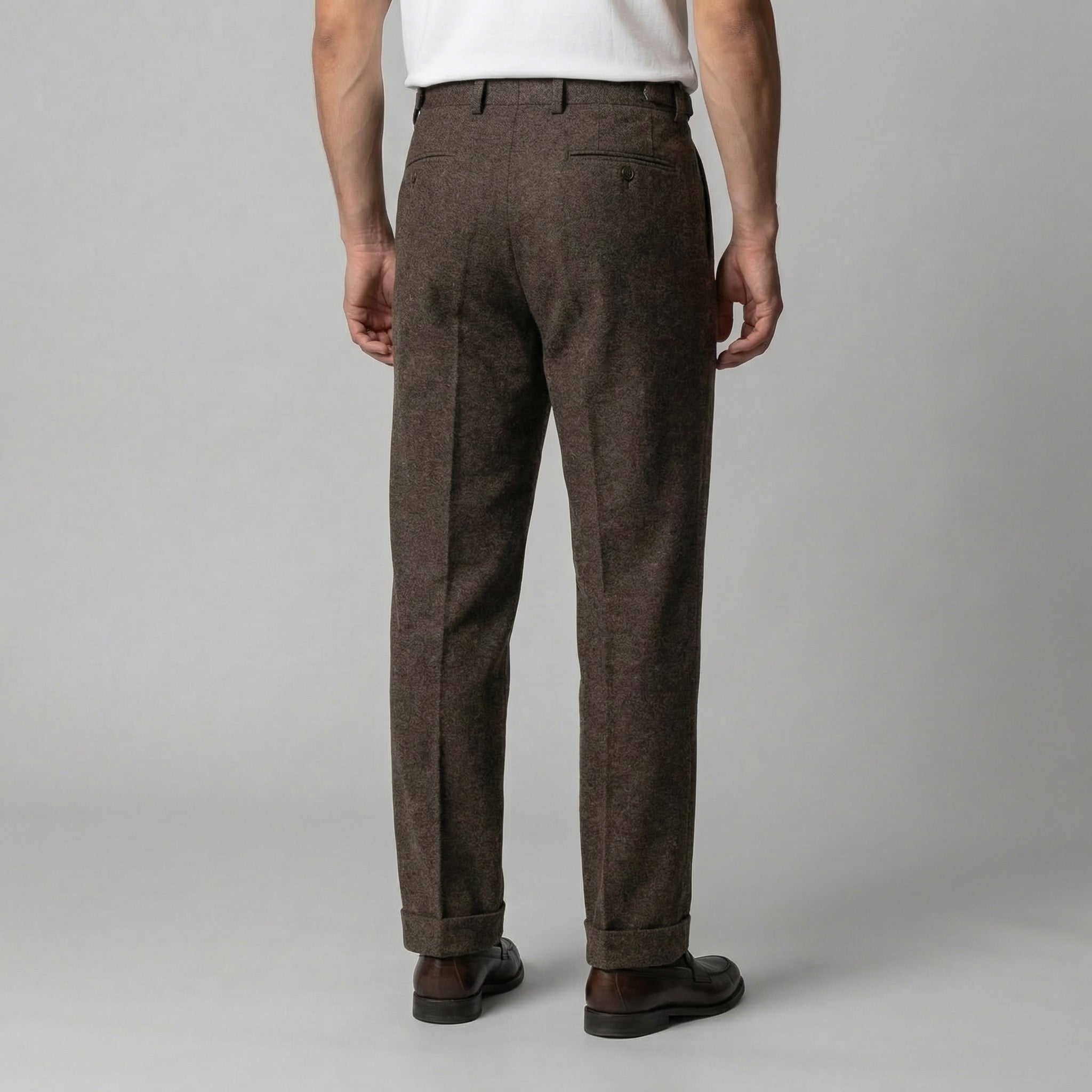 Men's Pleated Trousers with Side Adjuster - Elegant Formal Pants for Events