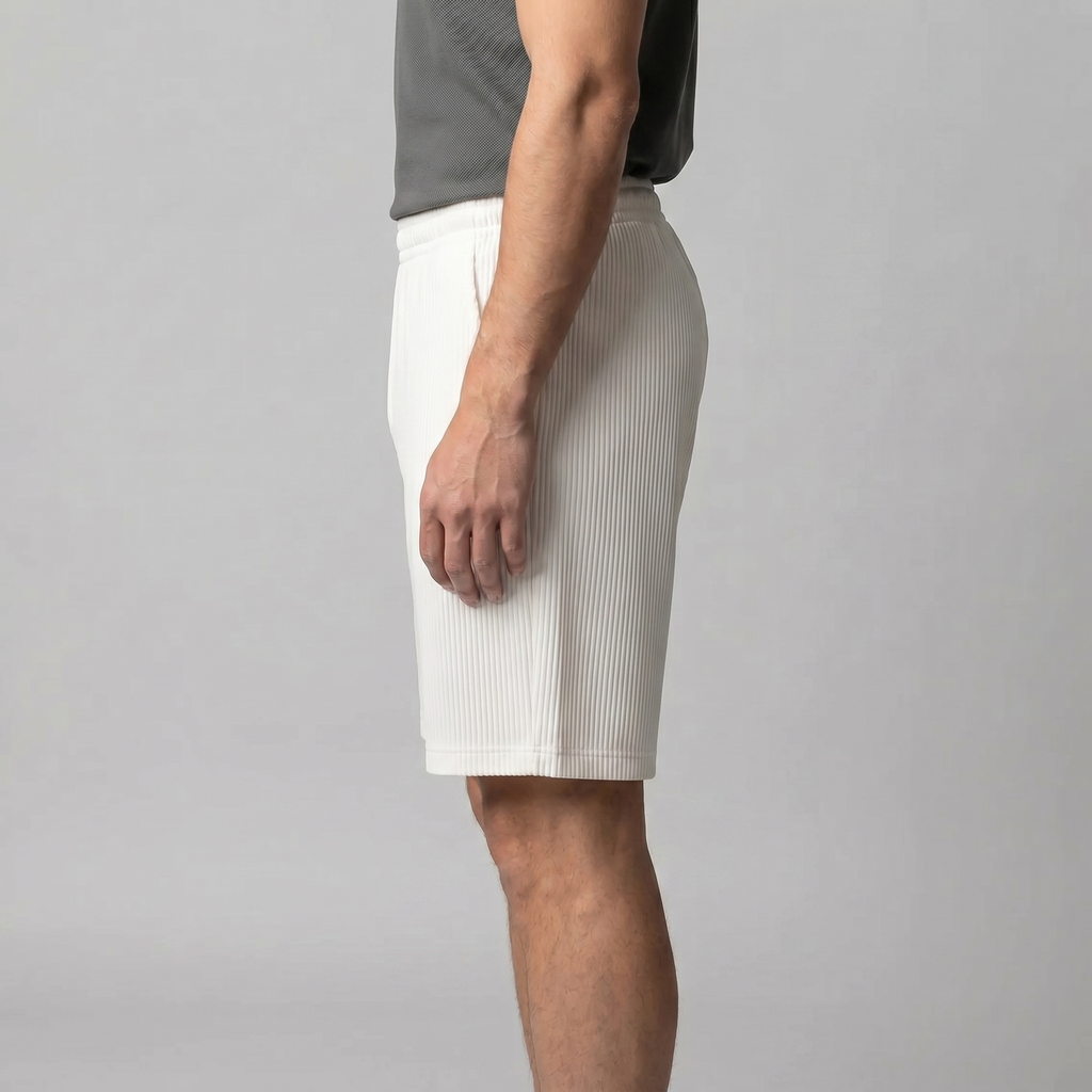 Men's Relaxed Fit Pleated Shorts - Comfortable Cotton Casual Wear