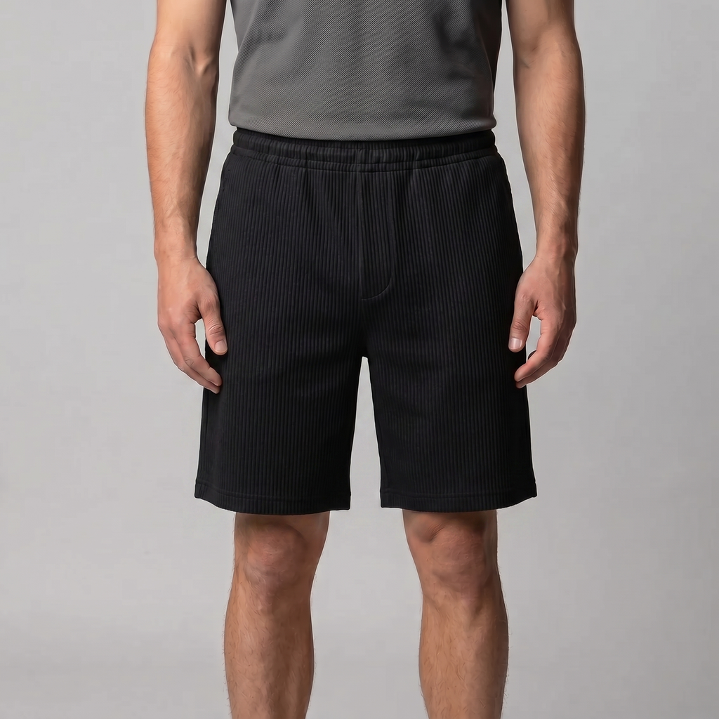 Men's Relaxed Fit Pleated Shorts - Comfortable Cotton Casual Wear