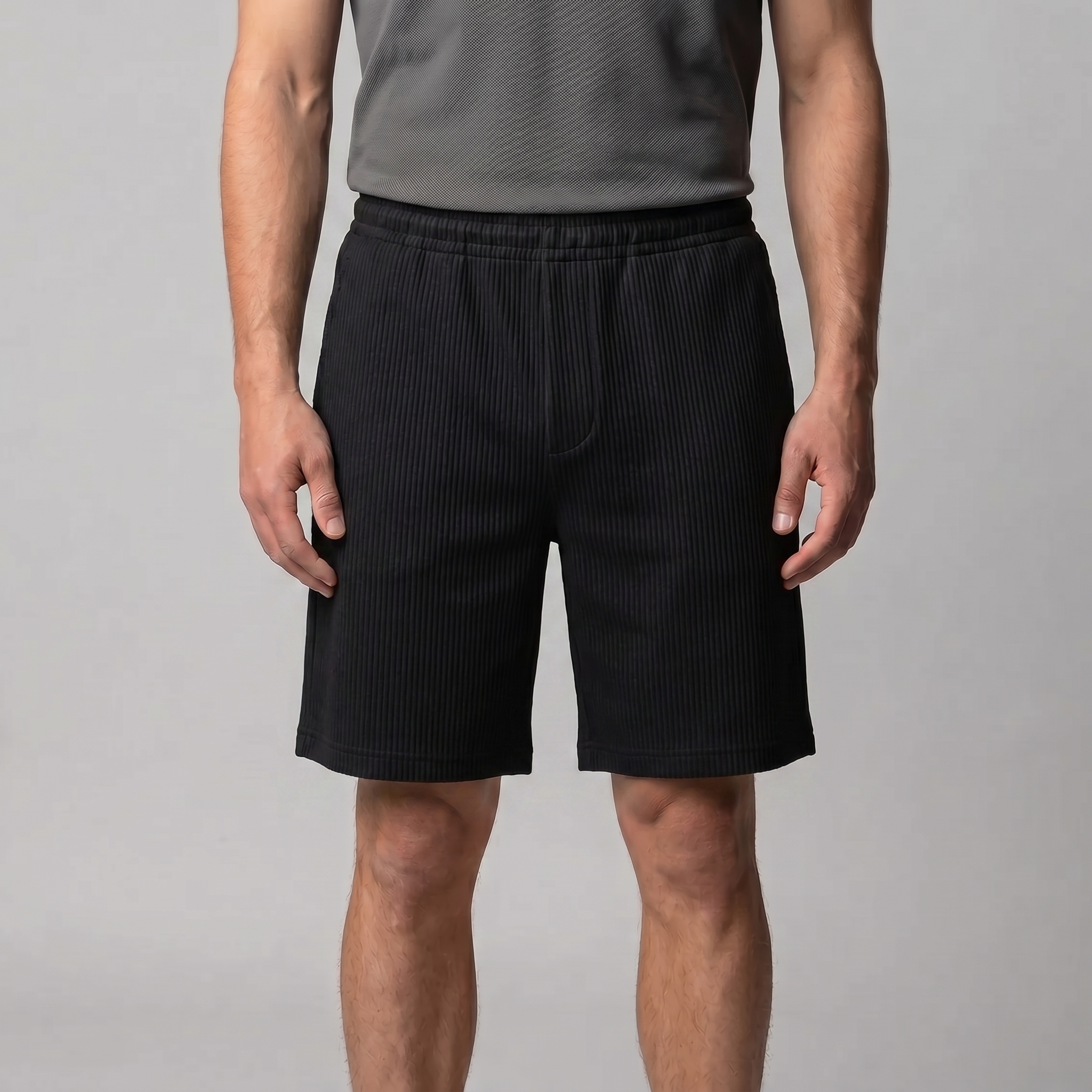 Men's Relaxed Fit Pleated Shorts - Comfortable Cotton Casual Wear