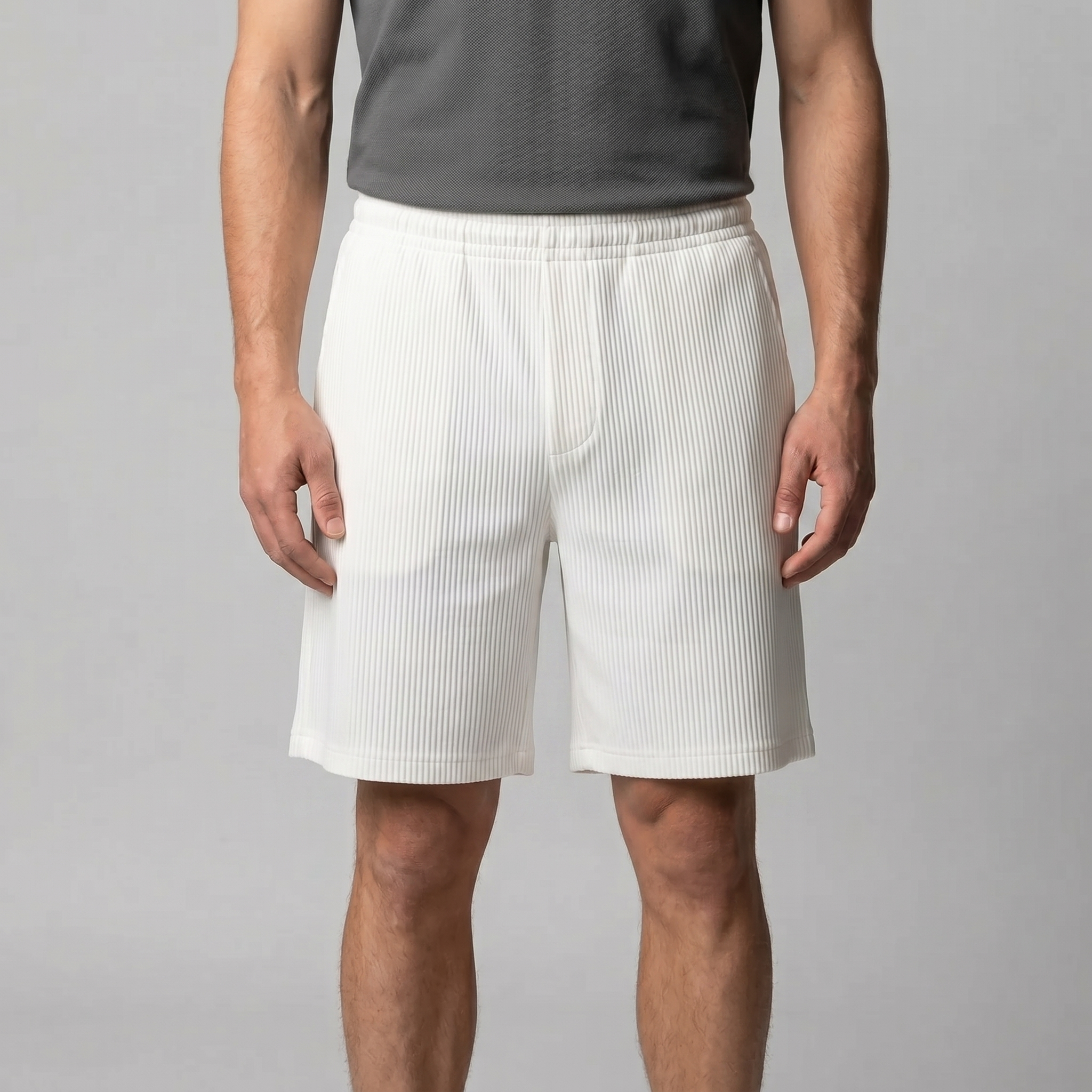 Men's Relaxed Fit Pleated Shorts - Comfortable Cotton Casual Wear