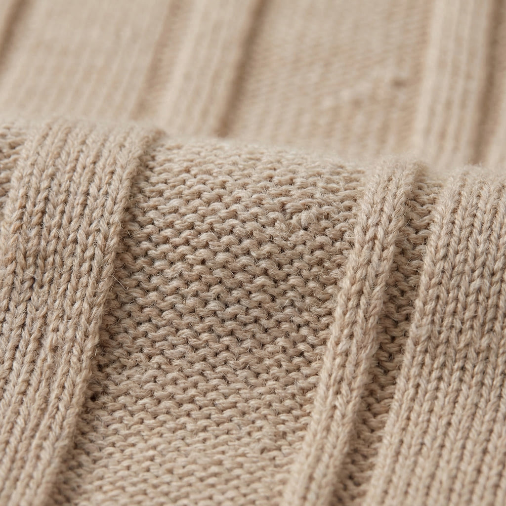 Men's Rib Knit Cotton T-Shirt - Casual Short Sleeve Top for Everyday Wear