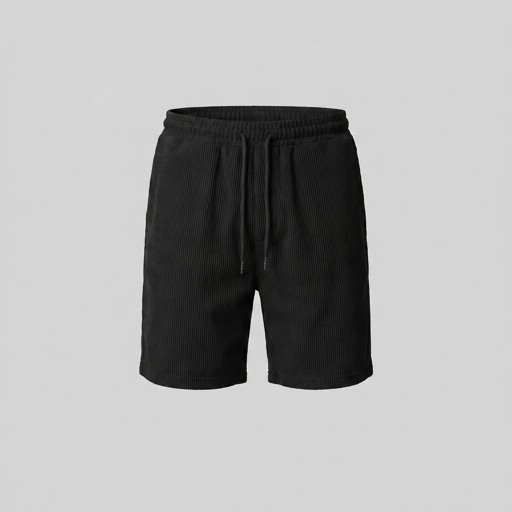 Men's Ribbed Cotton Summer Shorts for Casual Wear