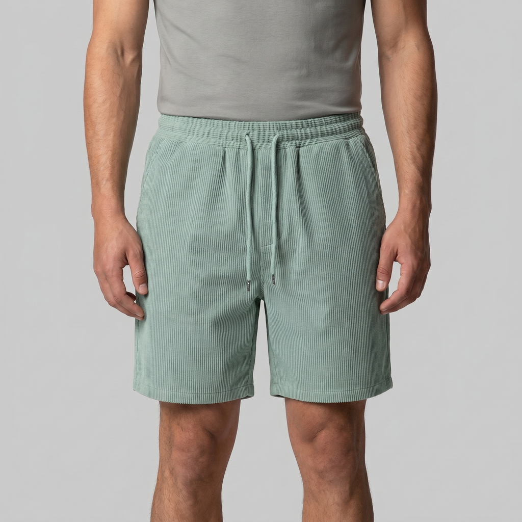 Men's Ribbed Cotton Summer Shorts for Casual Wear