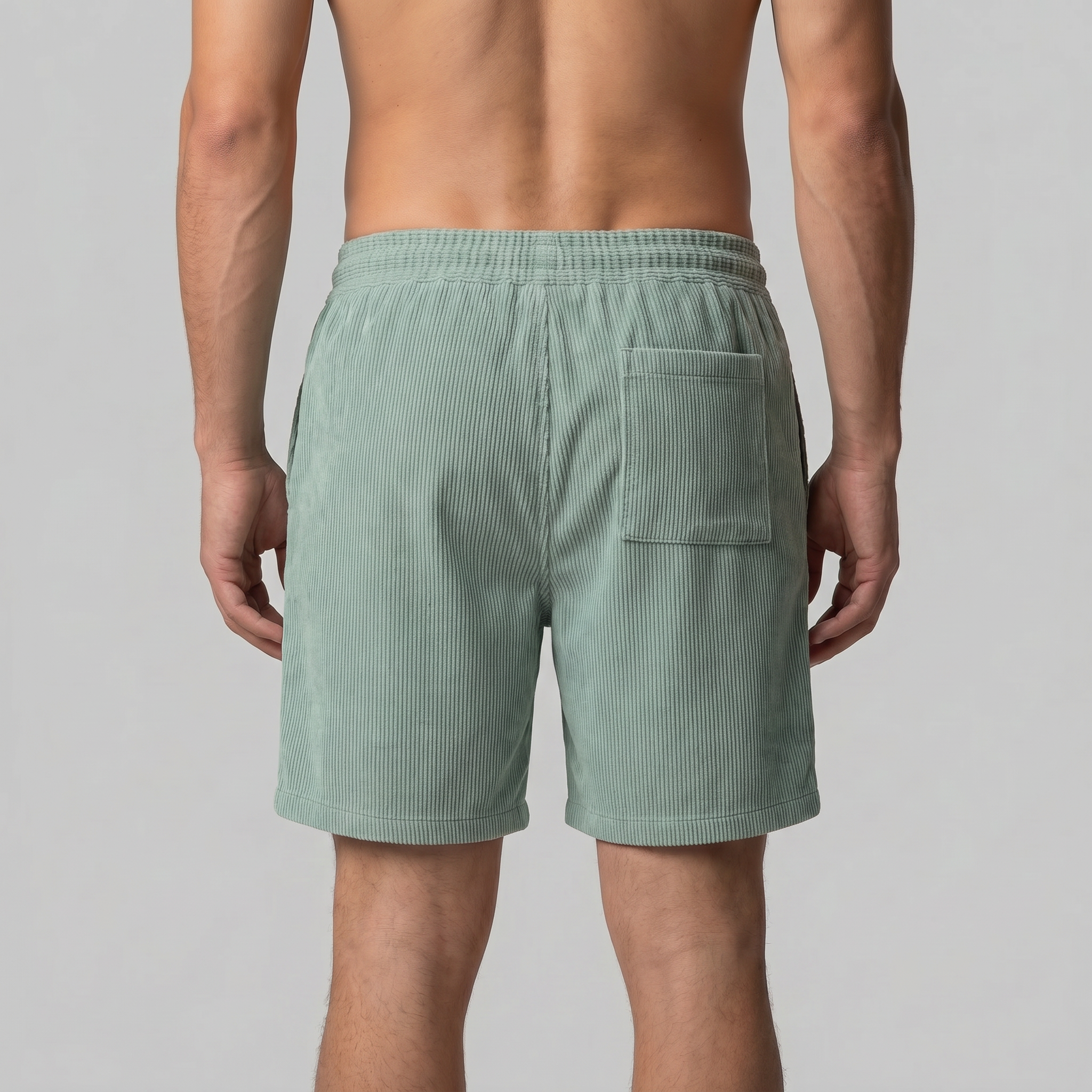 Men's Ribbed Cotton Summer Shorts for Casual Wear