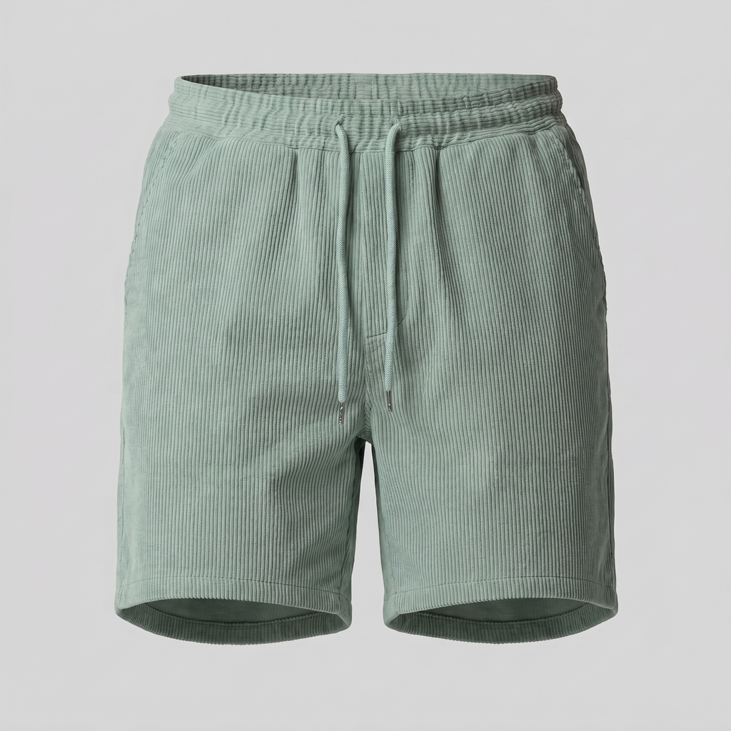 Men's Ribbed Cotton Summer Shorts for Casual Wear