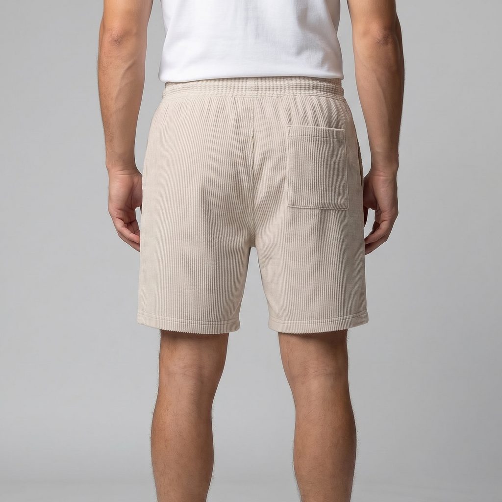 Men's Ribbed Cotton Summer Shorts for Casual Wear