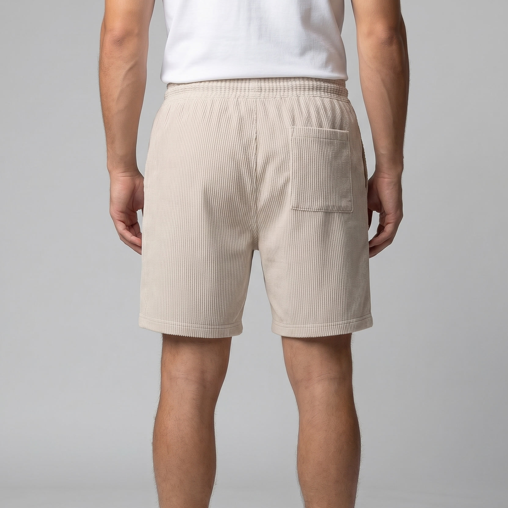 Men's Ribbed Cotton Summer Shorts for Casual Wear