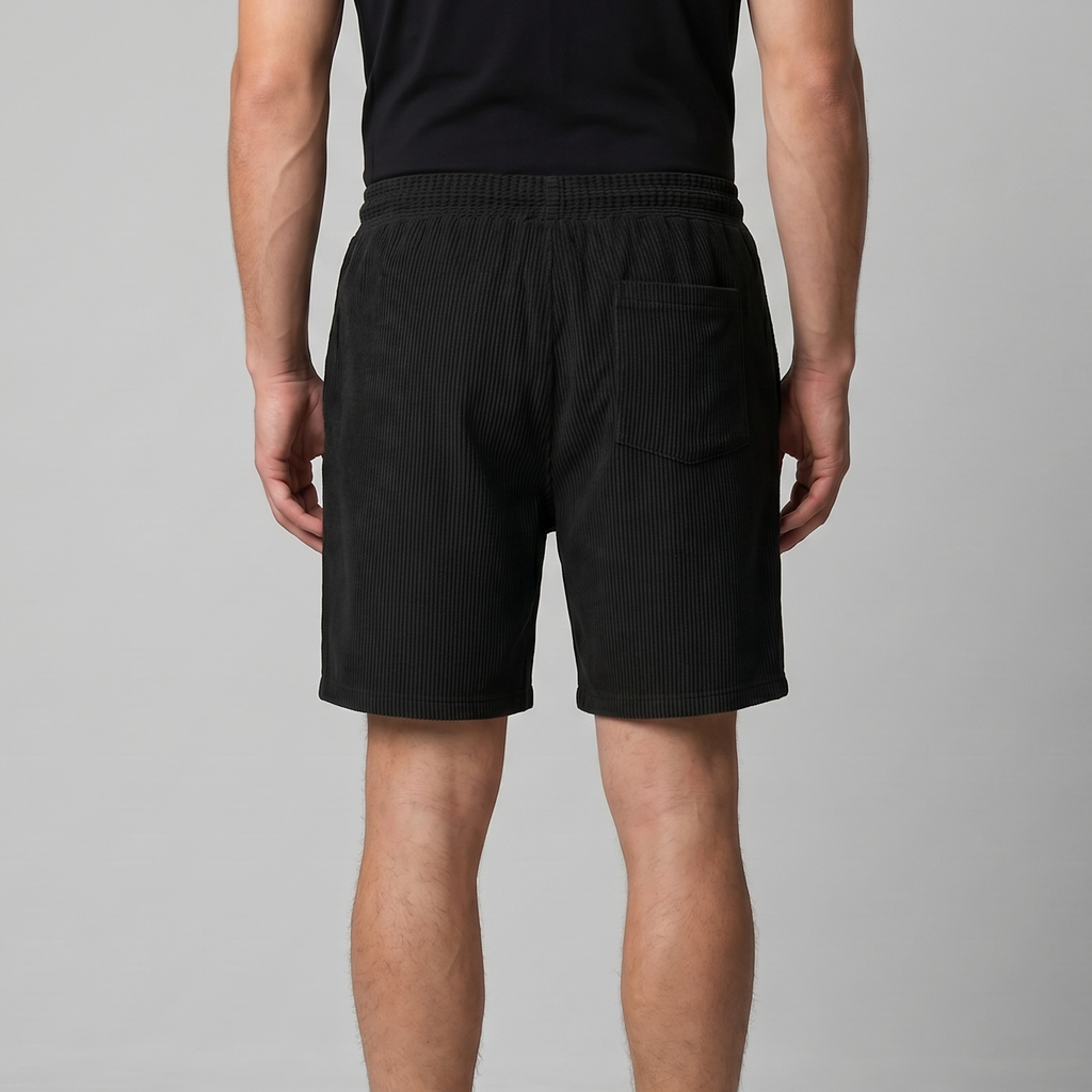 Men's Ribbed Cotton Summer Shorts for Casual Wear