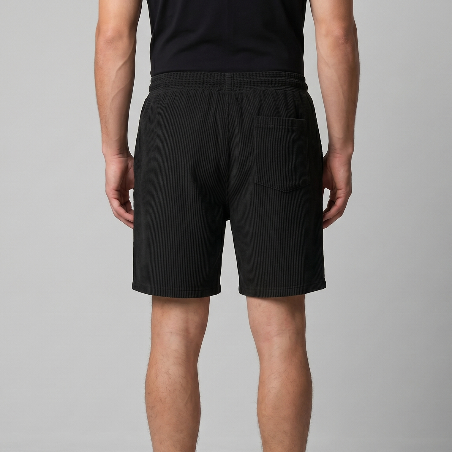 Men's Ribbed Cotton Summer Shorts for Casual Wear