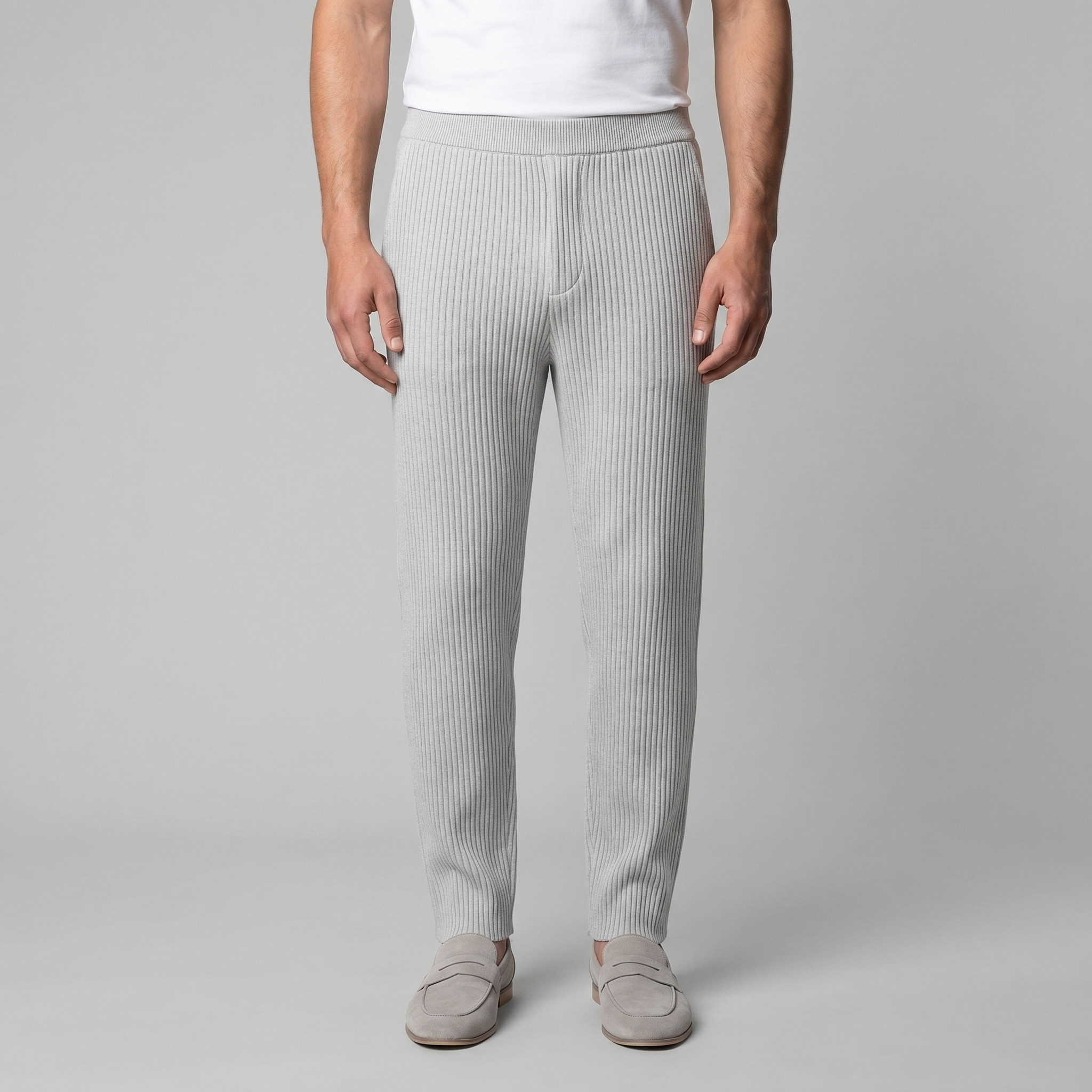 Men's Ribbed Cotton Trousers for Casual Everyday Wear