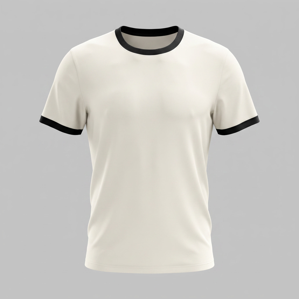 Men's Ringer T-Shirt with Contrast Trim - Casual Cotton Tee for Everyday Wear