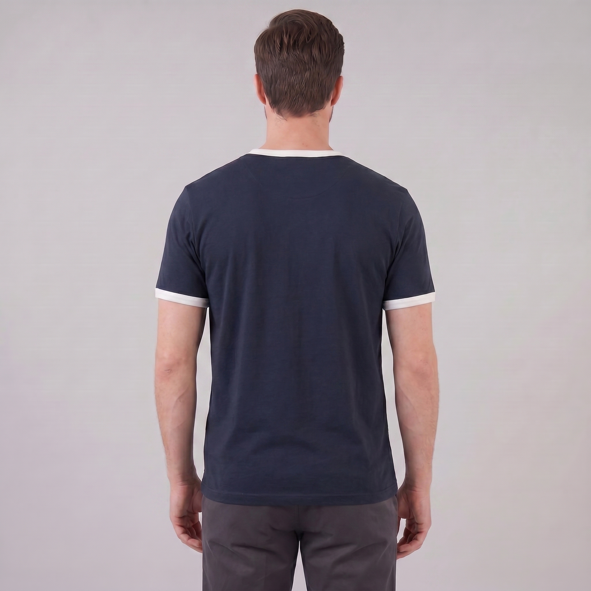 Men's Ringer T-Shirt with Contrast Trim - Casual Cotton Tee for Everyday Wear